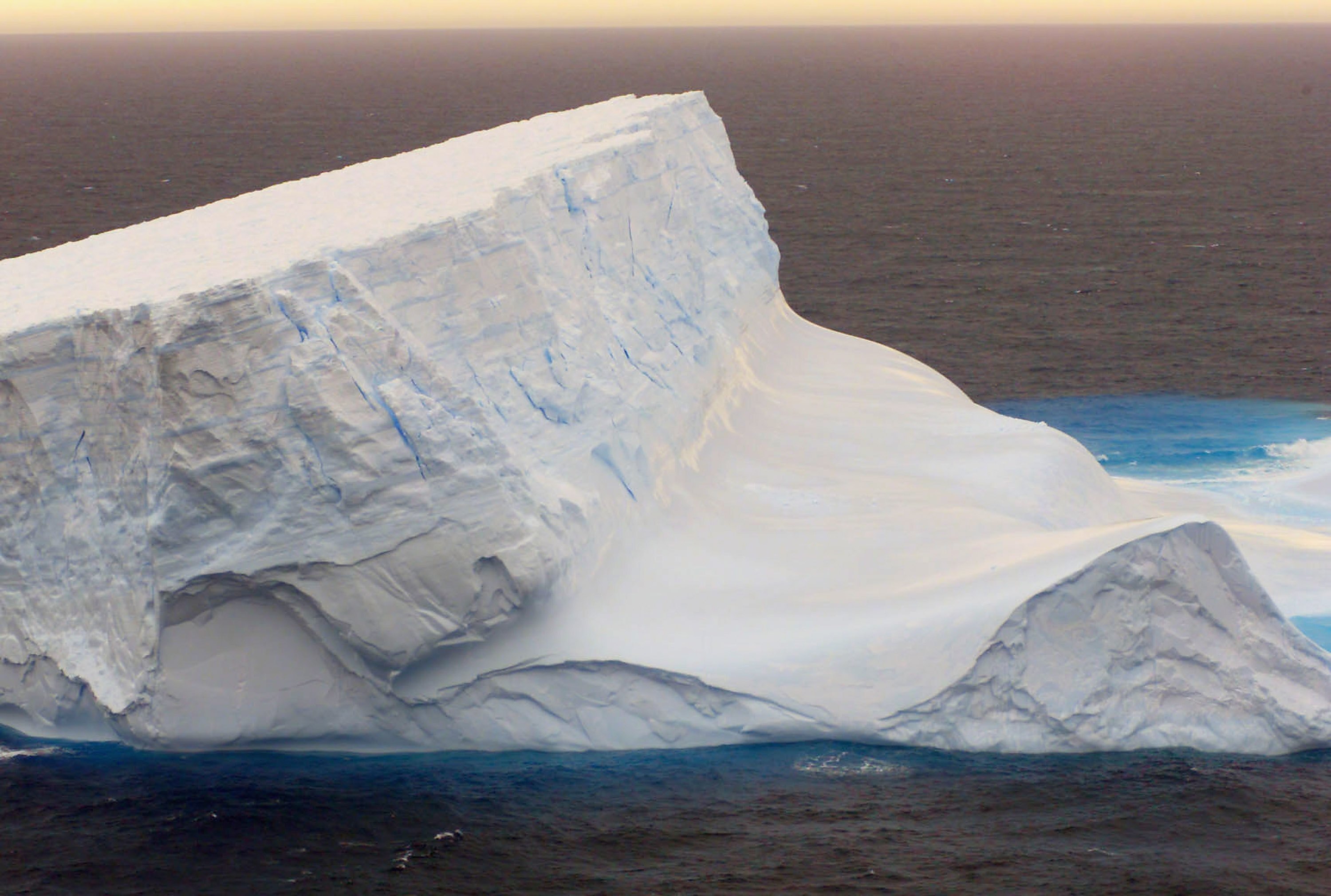AT SEA - NOVEMBER 20: Drifting icebergs are pictured by a Royal New Zealand Air Force (RNZAF) P3K Orion aircraft on November 3, 2006, some 334km (208 miles) south of Dunedin, off the New Zealand Coast. The icebergs pose a possible threat to shipping with 