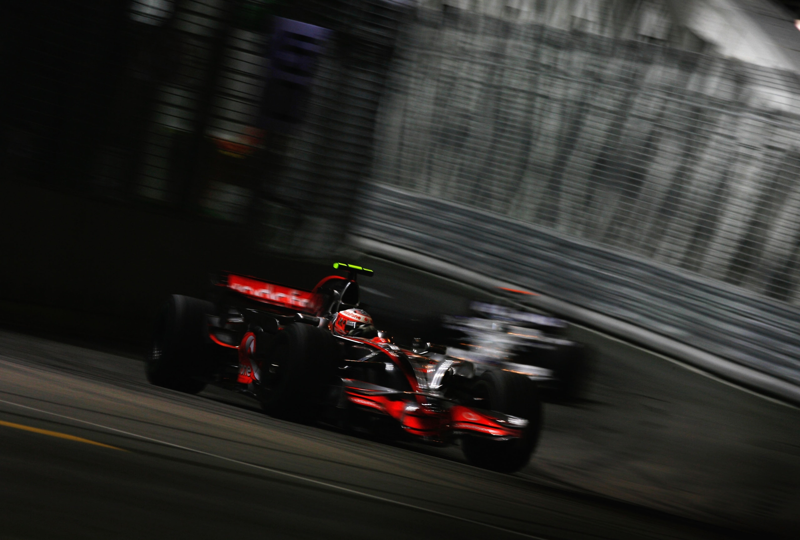 SINGAPORE - SEPTEMBER 28:  Heikki Kovalainen of Finland and McLaren Mercedes in action during the Singapore Formula One Grand Prix at the Marina Bay Street Circuit on September 28, 2008 in Singapore.  The event is the first Formula One race to be held at