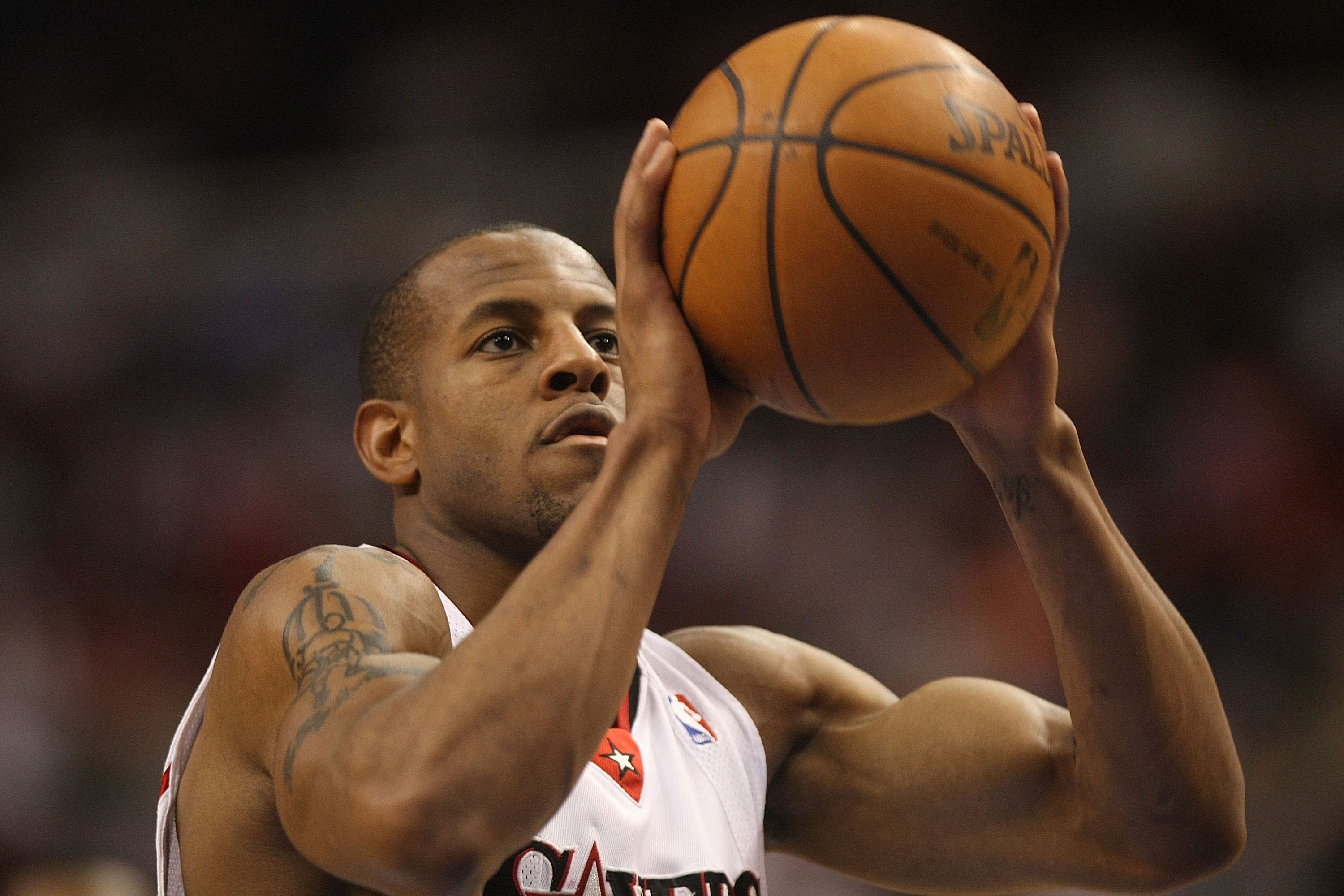 PHILADELPHIA - APRIL 30:  Andre Iguodala #9 of the Philadelphia 76ers shoots a foul shot against the Orlando Magic during Game Six of the Eastern Conference Quarterfinals at Wachovia Center on April 30, 2009 in Philadelphia, Pennsylvania. NOTE TO USER: Us
