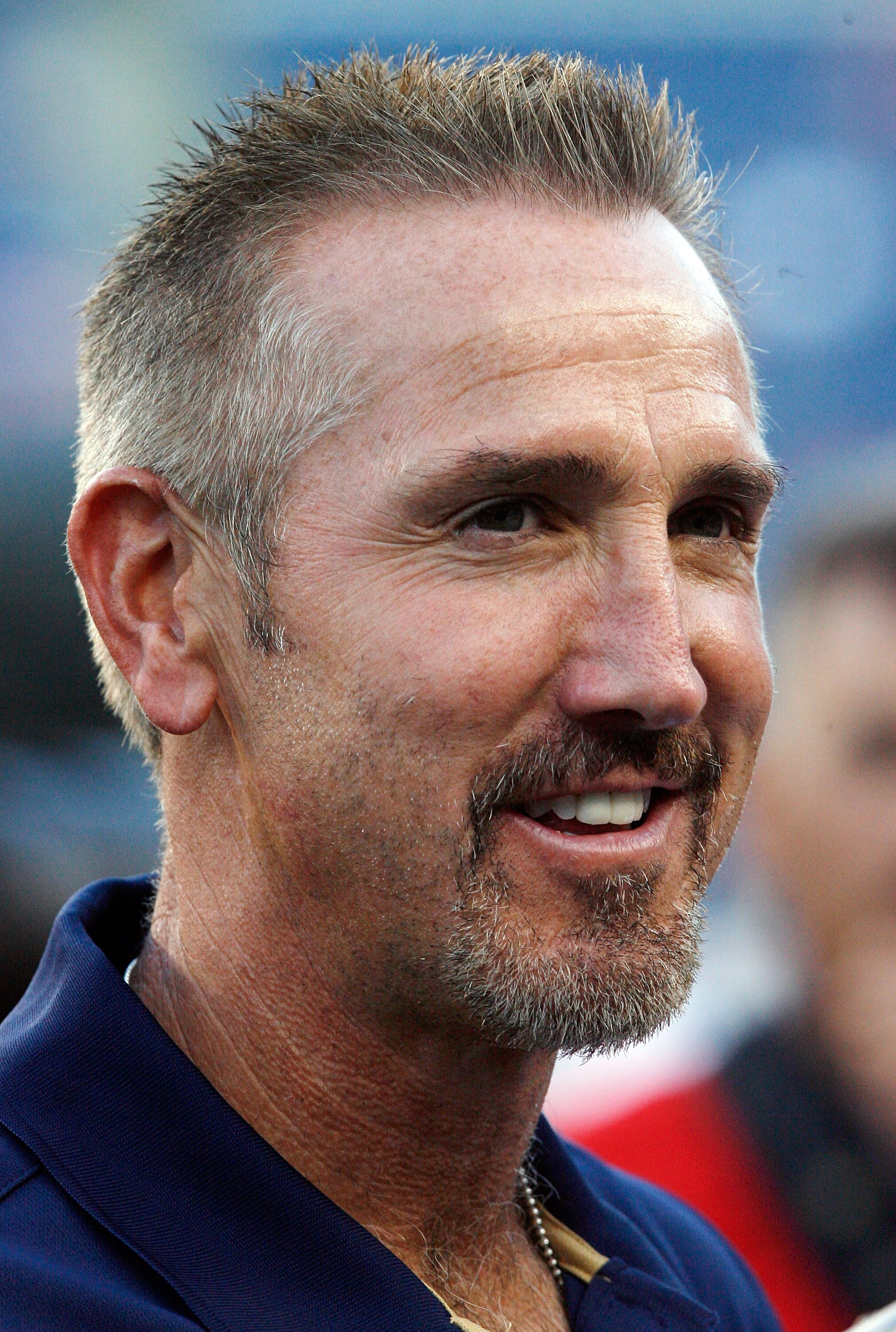 FOXBORO, MA - AUGUST 26:  Head coach Steve Spagnuolo of the St. Louis Rams looks on from the sideline before the game against the New England Patriots on August 26, 2010 at Gillette Stadium in Foxboro, Massachusetts.  (Photo by Elsa/Getty Images)