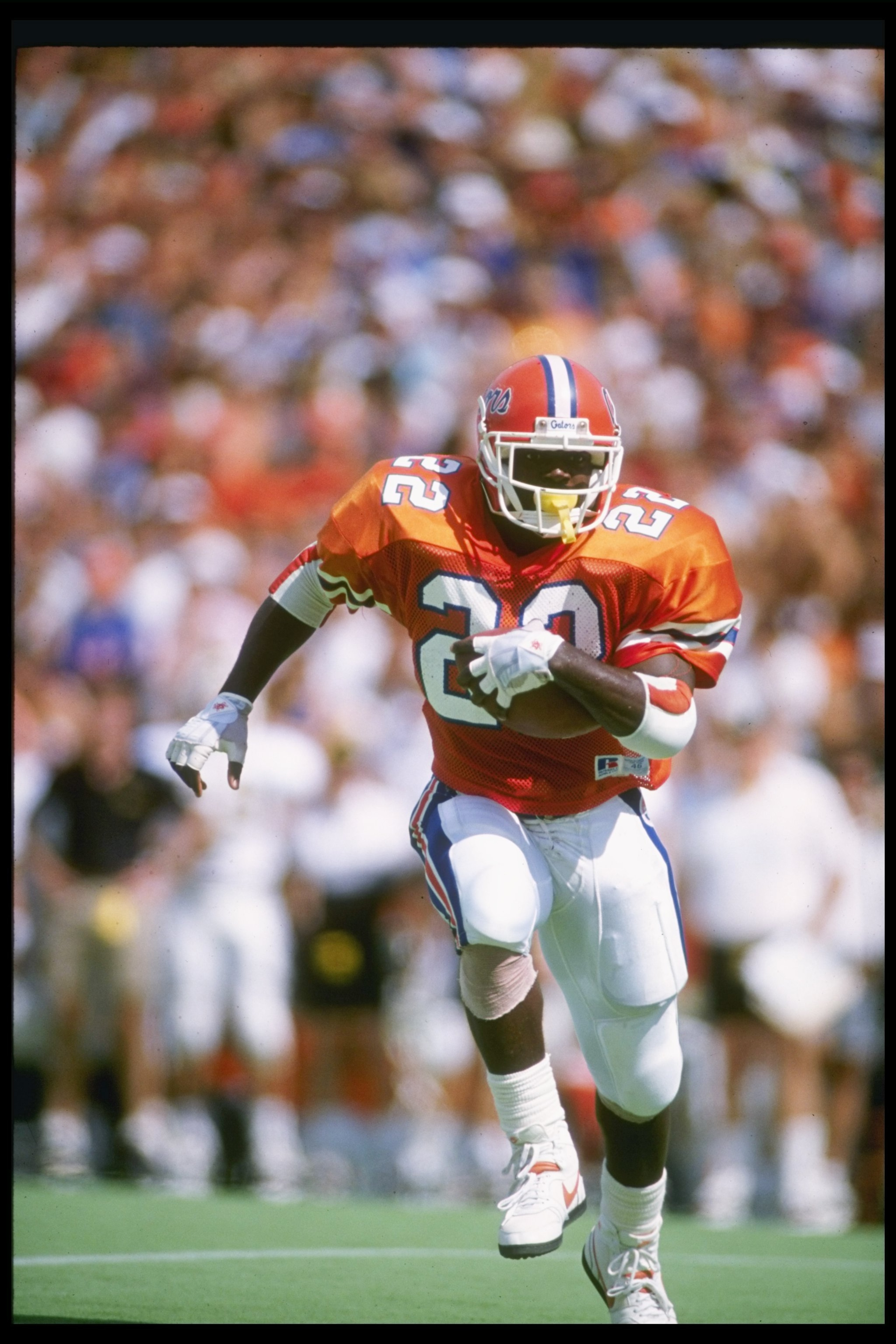 14 Oct 1989:  Running back Emmitt Smith of the Florida Gators runs down the field during a game against the Vanderbilt Commadores at Florida Field in Gainesville, Florida.  Florida won the game 34-11. Mandatory Credit: Allen Dean Steele  /Allsport