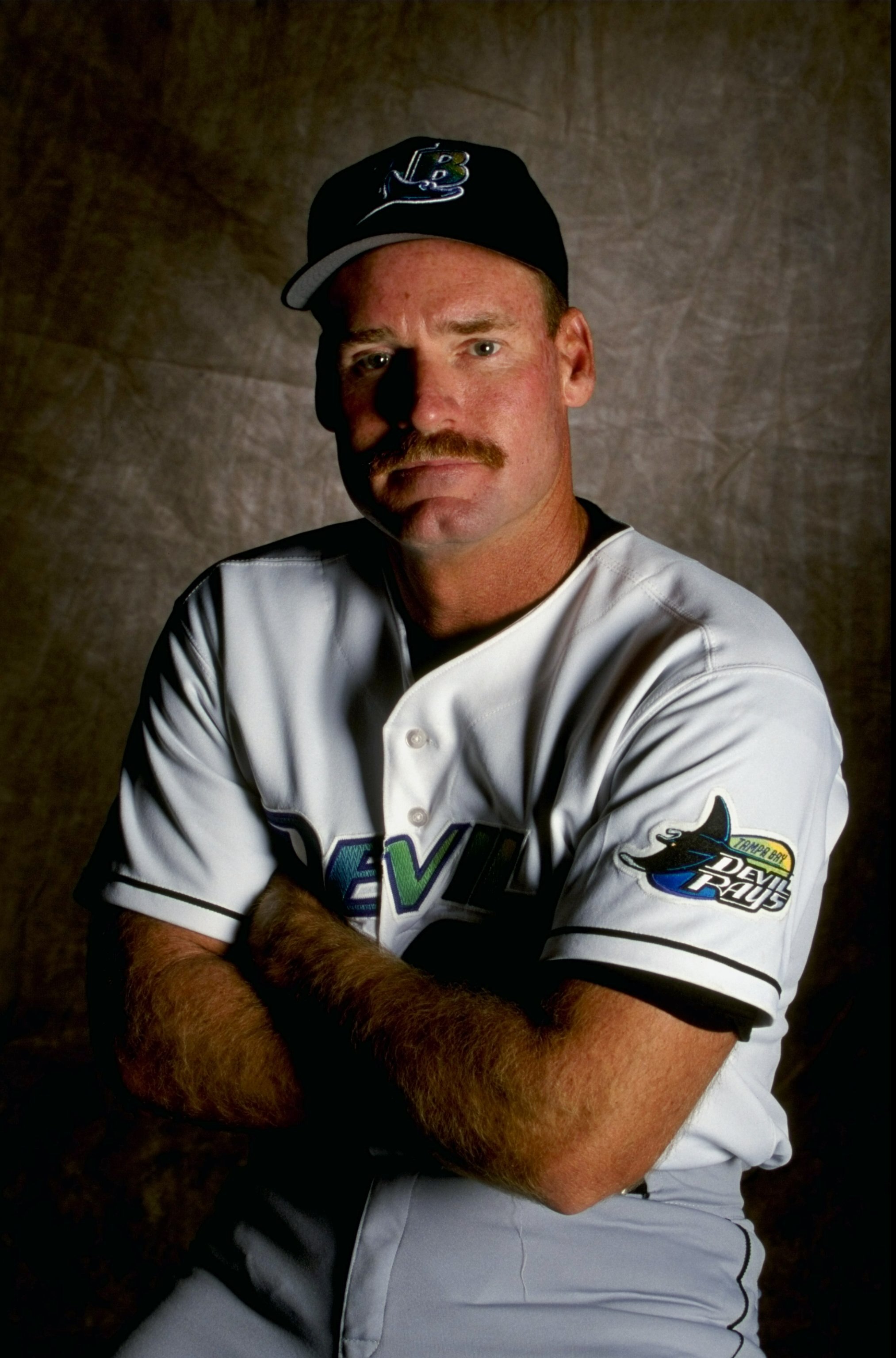 25 Feb 1999: Infielder Wade Boggs #12 of the Tampa Bay Devil Rays poses for a studio portrait on Photo Day during Spring Training at Lang Stadium in St. Petersburg, Florida. Mandatory Credit: Scott Halleran  /Allsport