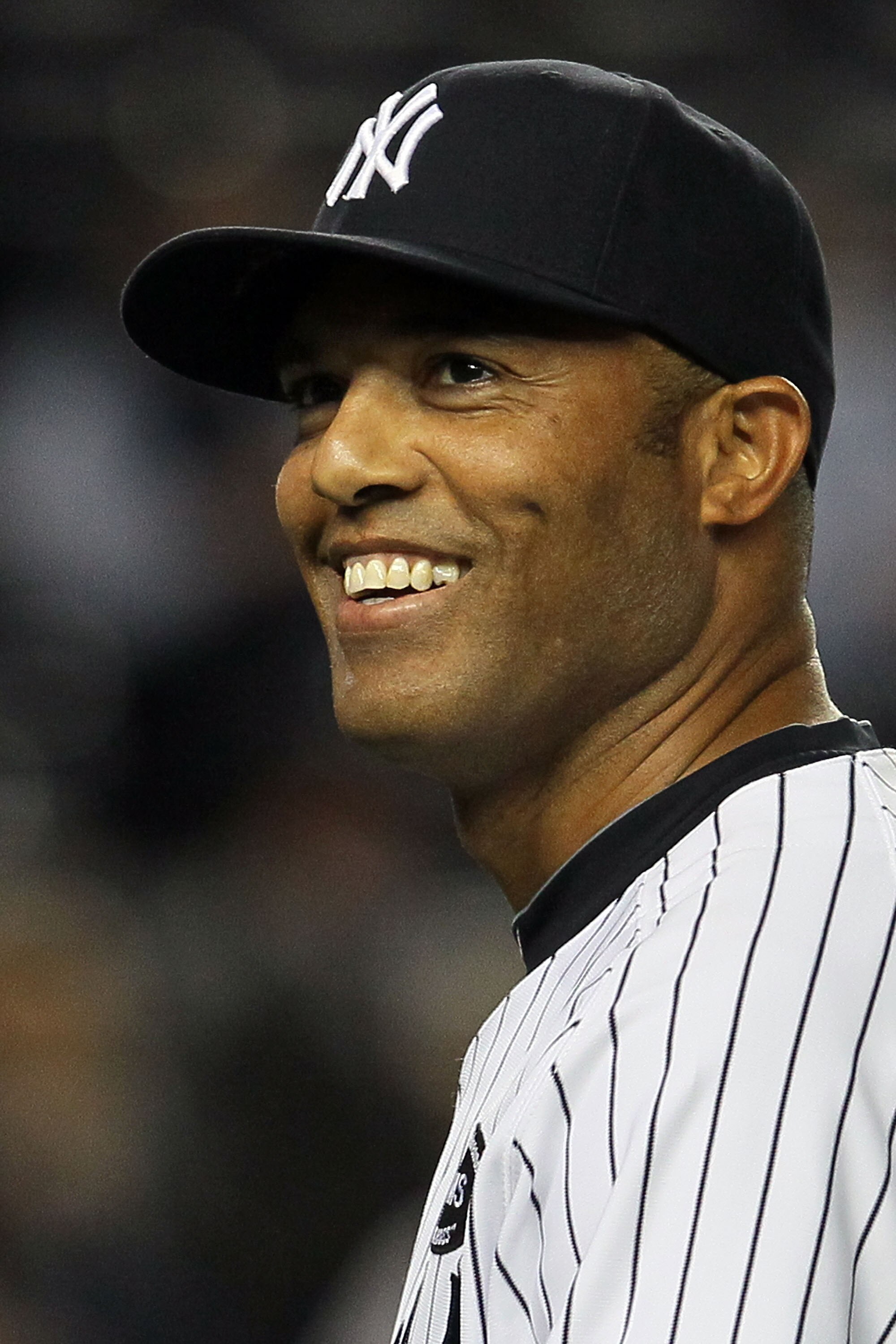 NEW YORK - SEPTEMBER 20:  Mariano Rivera #42 of the New York Yankees looks on after defeating the Tampa Bay Rays on September 20, 2010 at Yankee Stadium in the Bronx borough of New York City. The Yankees defeated the Rays 8-6.  (Photo by Jim McIsaac/Getty