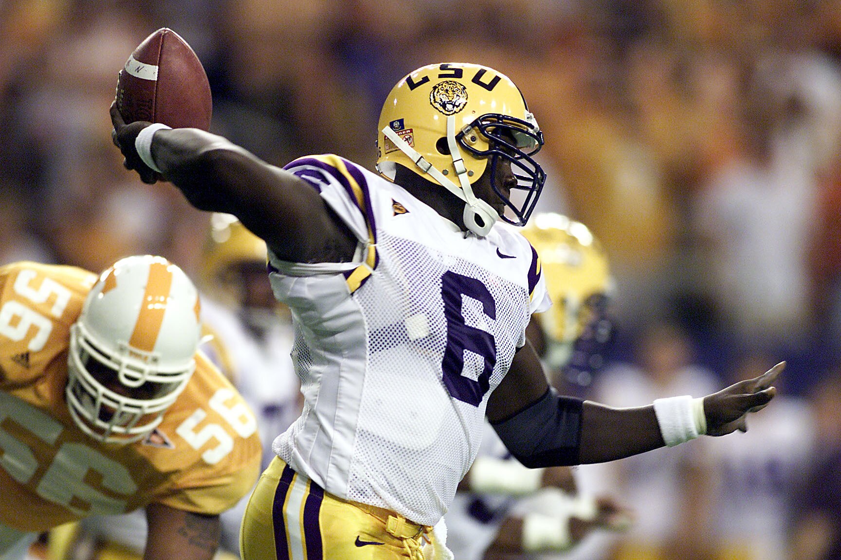 8 Dec 2001:  Quarterback Rohan Davey #6 of LSU passes during the first half of the Southeastern Conference Chapmionships (SEC) between Tennessee and Louisiana State University at the Georgia Dome in Atlanta, GA.  Digital Image. Mandatory Credit: Jamie Squ