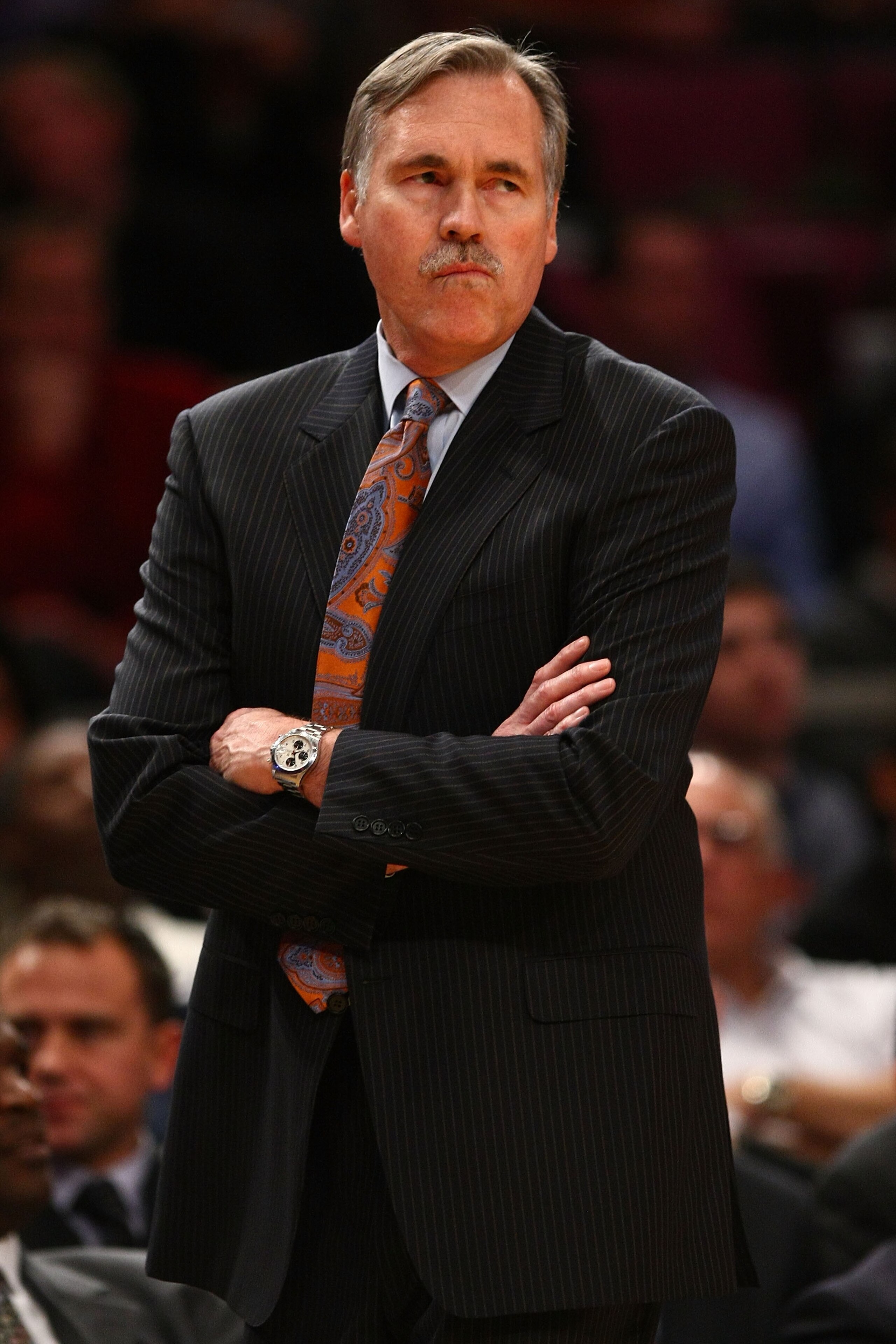 NEW YORK - NOVEMBER 29: Head coach Mike D'Antoni of the New York Knicks watches the play against the Orlando Magic at Madison Square Garden November 29, 2009 in New York City. NOTE TO USER: User expressly acknowledges and agrees that, by downloading and/o
