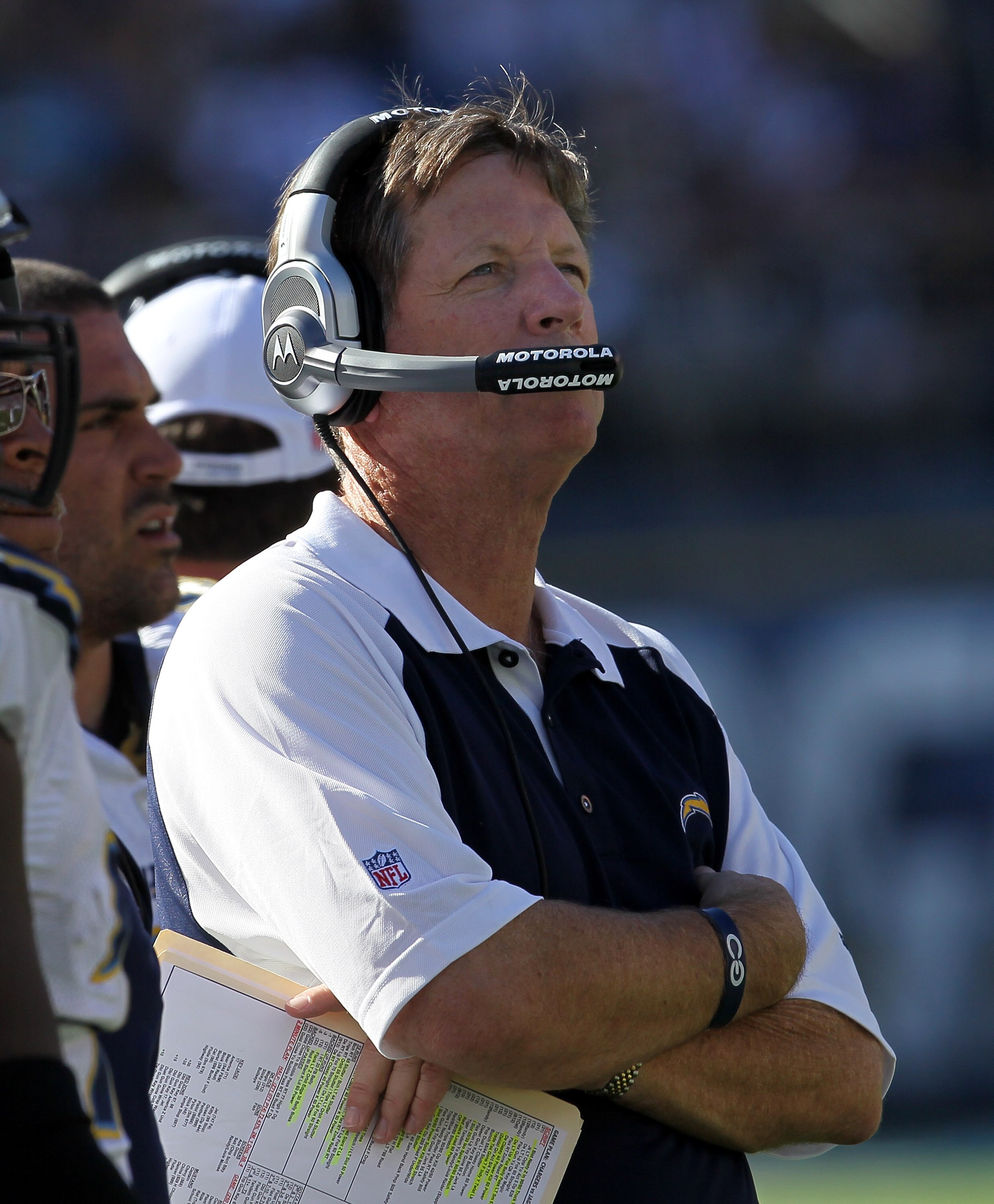SAN DIEGO - SEPTEMBER 19:  Head coach Norv Turner of the San Diego Chargers looks on during the game with the Jacksonville Jaguars at Qualcomm Stadium on September 19, 2010 in San Diego, California. The Chargers won 38-13.  (Photo by Stephen Dunn/Getty Im