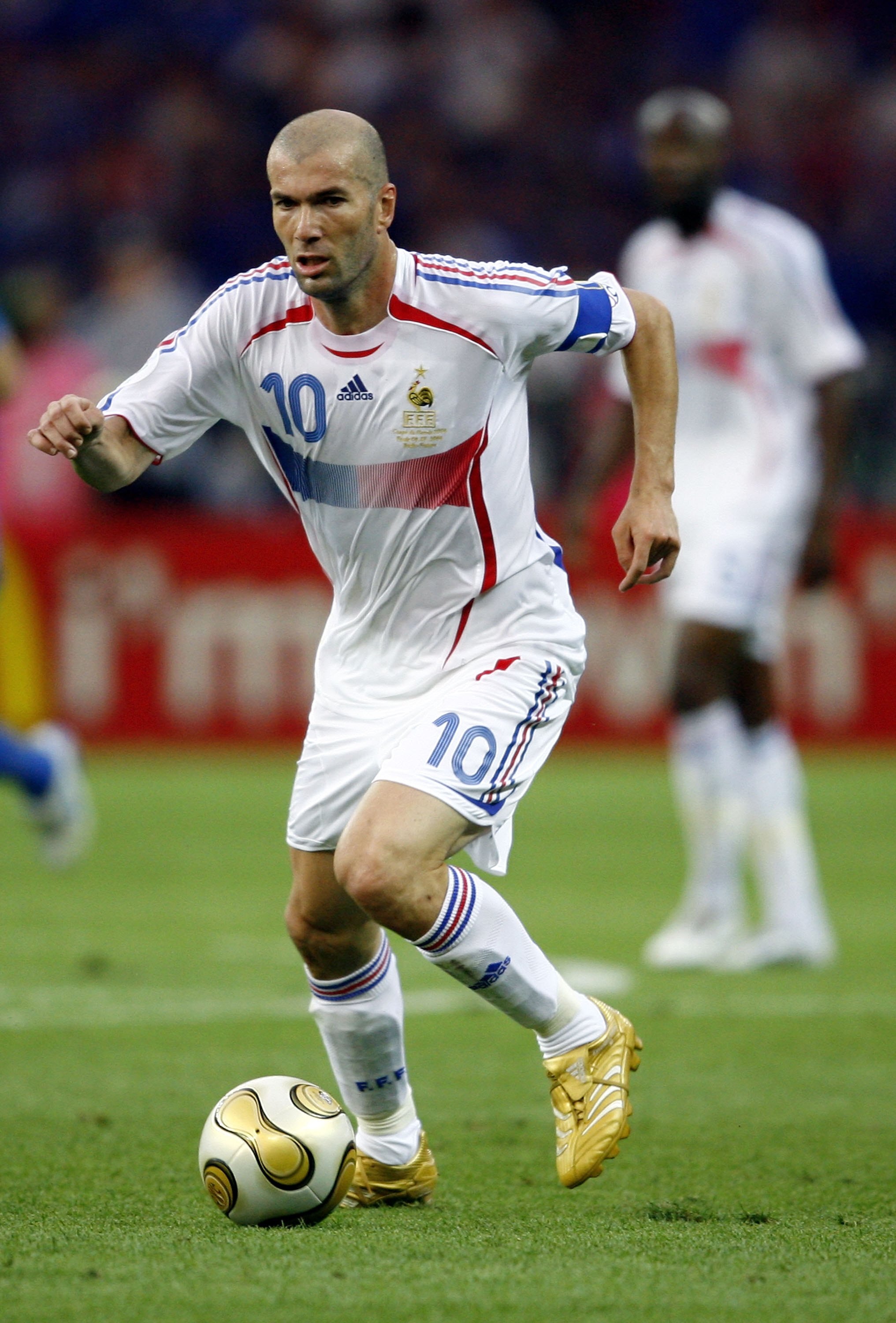 BERLIN - JULY 9: Zinedine Zidane of France in action during the FIFA World Cup Germany 2006 Final match between Italy and France at the Olympic Stadium on July 9, 2006 in Berlin, Germany.  (Photo by Shaun Botterill/Getty Images)