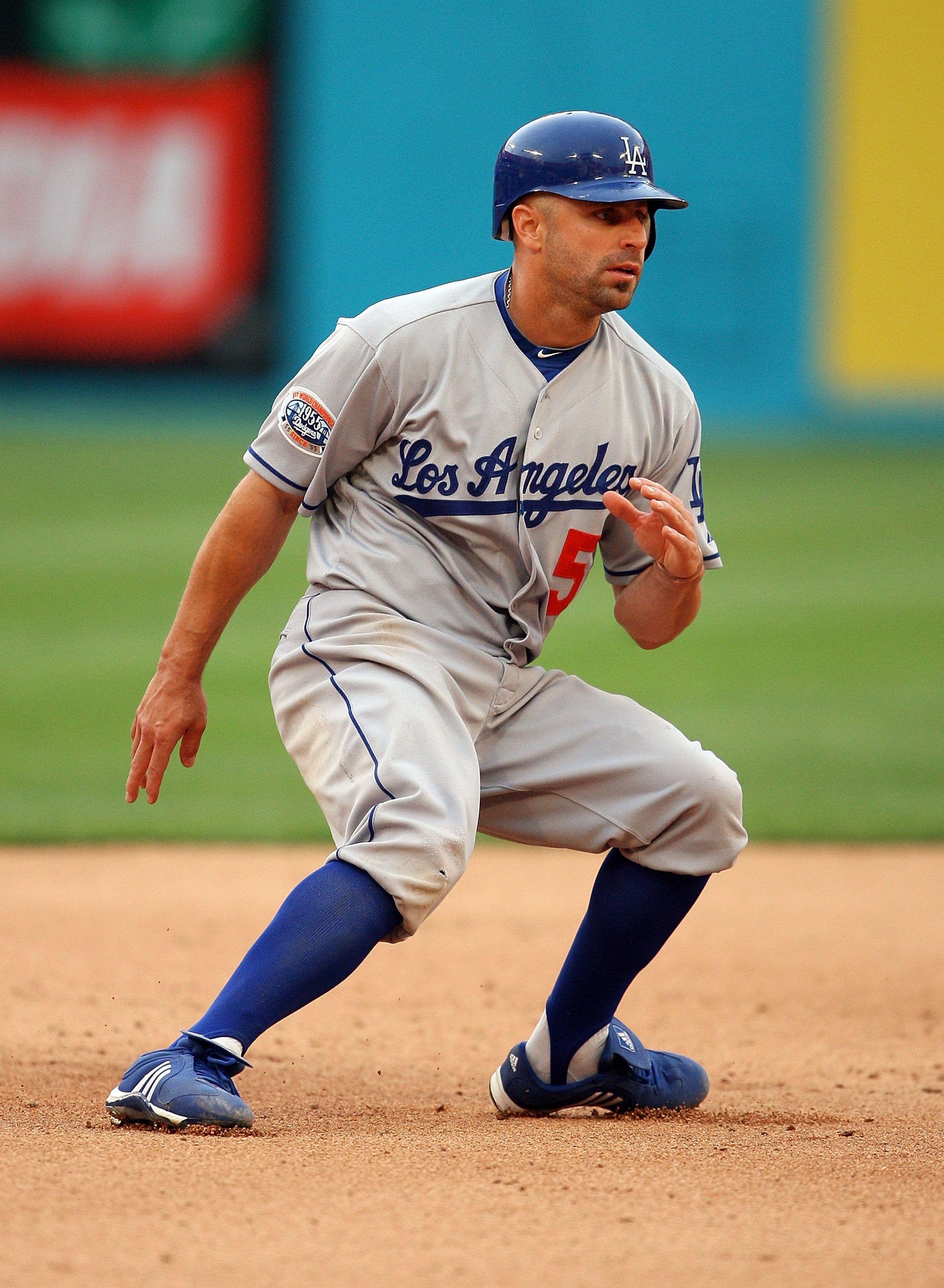 MIAMI - APRIL 11:  Reed Johnson #5 of the Los Angeles Dodgers runs the bases against the Florida Marlins at Sun Life Stadium on April 11, 2010 in Miami, Florida. The Marlins defeated the Dodgers 6-5.  (Photo by Doug Benc/Getty Images)