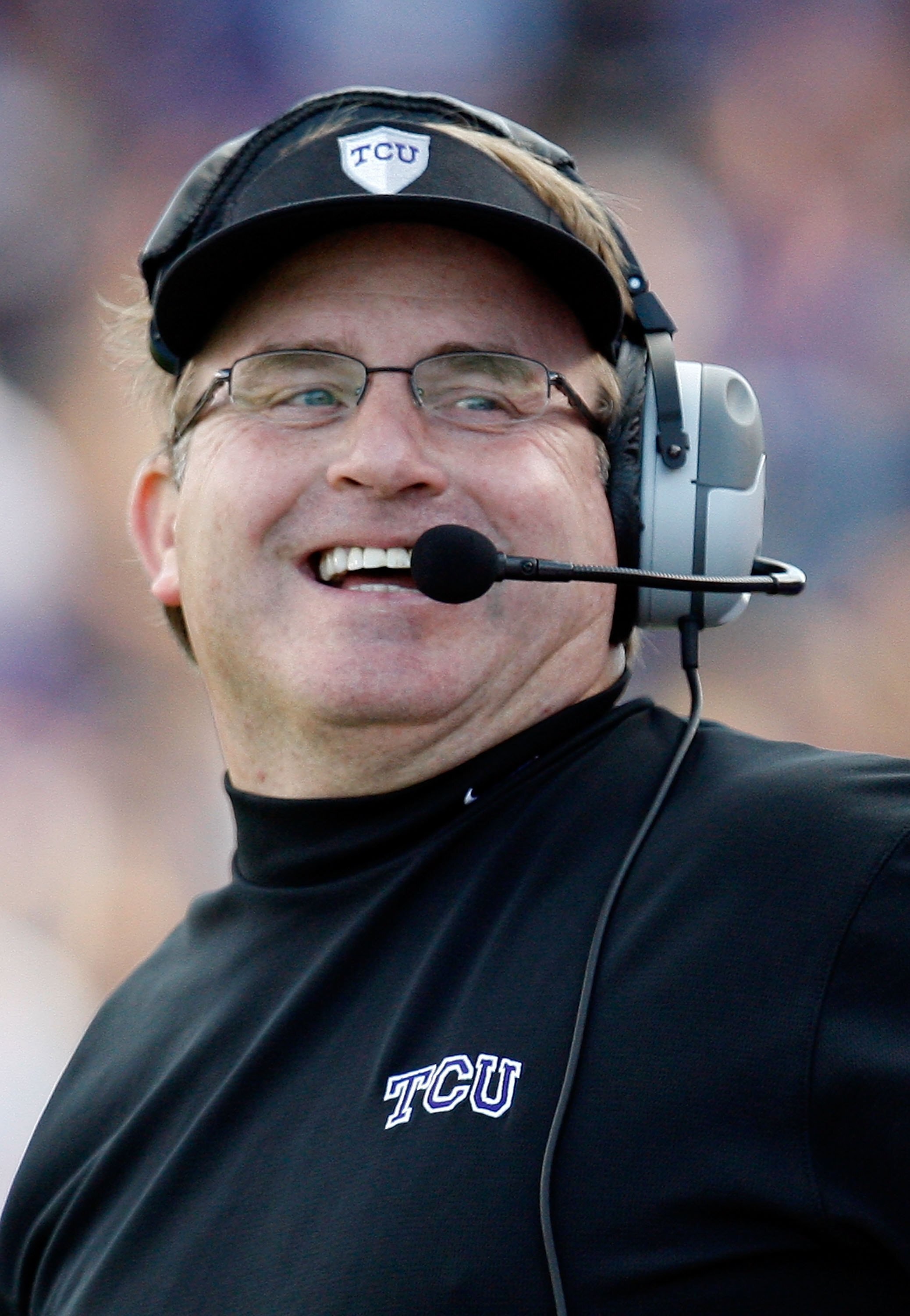 FORT WORTH, TX - NOVEMBER 28:  Head coach Gary Patterson of the TCU Horned Frogs at Amon G. Carter Stadium on November 28, 2009 in Fort Worth, Texas.  (Photo by Ronald Martinez/Getty Images)