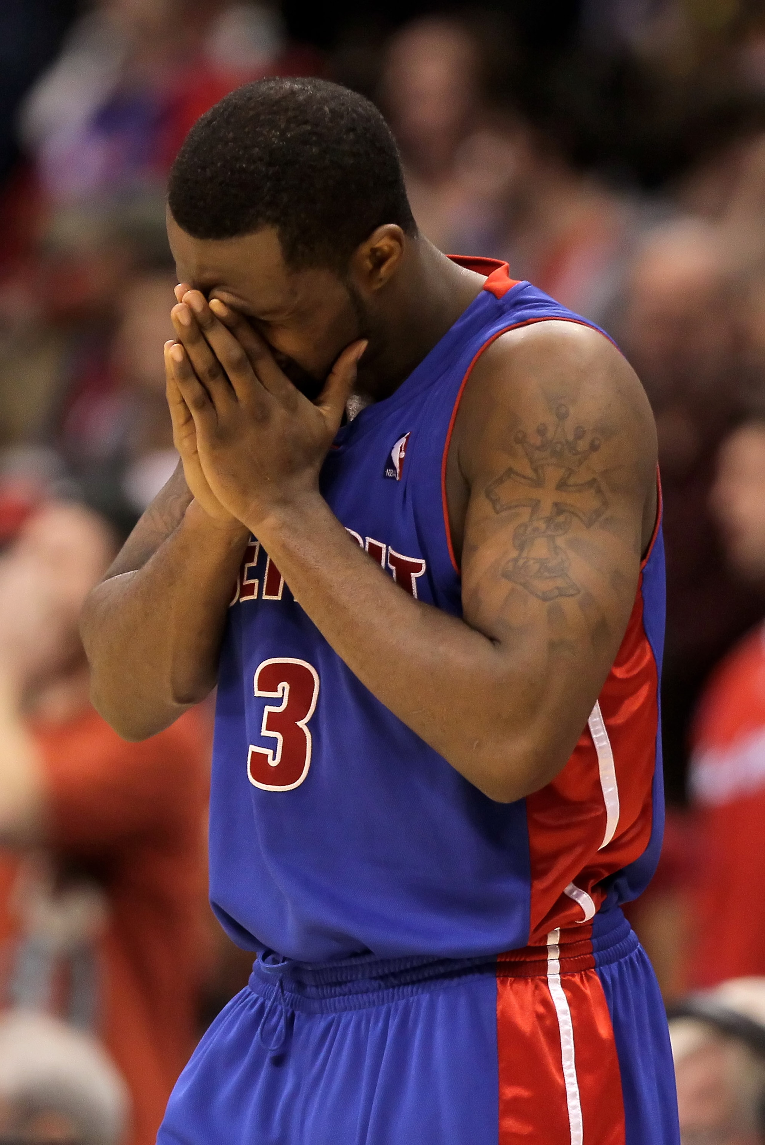 LOS ANGELES, CA - FEBRUARY 24:  Rodney Stuckey #3 of the Detroit Pistons reacts in the closing minutes of the second half against the Los Angeles Clippers at Staples Center on February 24, 2010 in Los Angeles, California. The Clippers defeated the Pistons