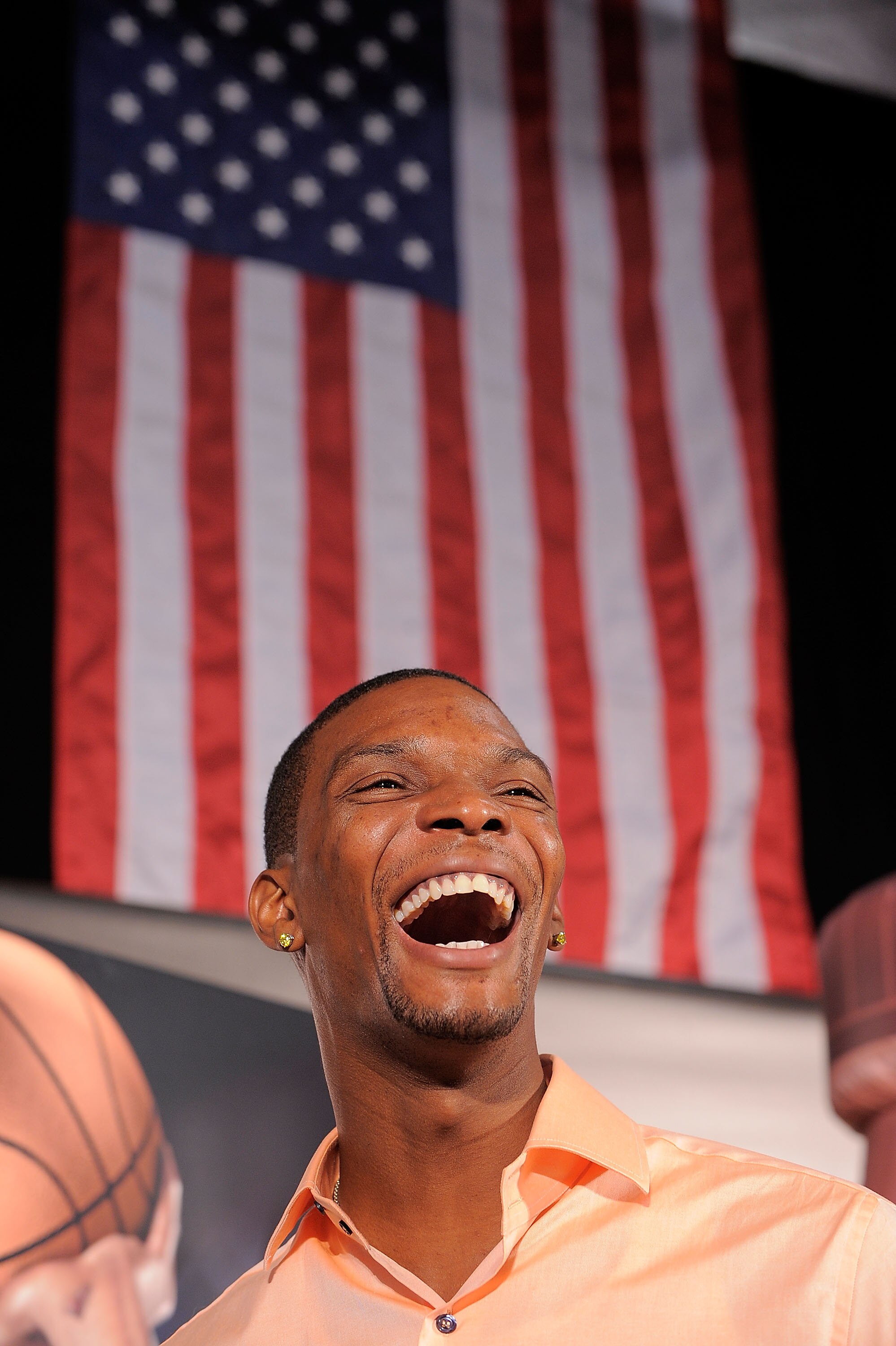 NEW YORK - AUGUST 11:  Gold Medalist Chris Bosh launchs the Refuel America Program and unveils the newest Milk Mustache ads at the 92nd Street Y on August 11, 2010 in New York City.  Gold medalists Chris Bosh, Apolo Anton Ohno and Shawn Johnson teamed up 
