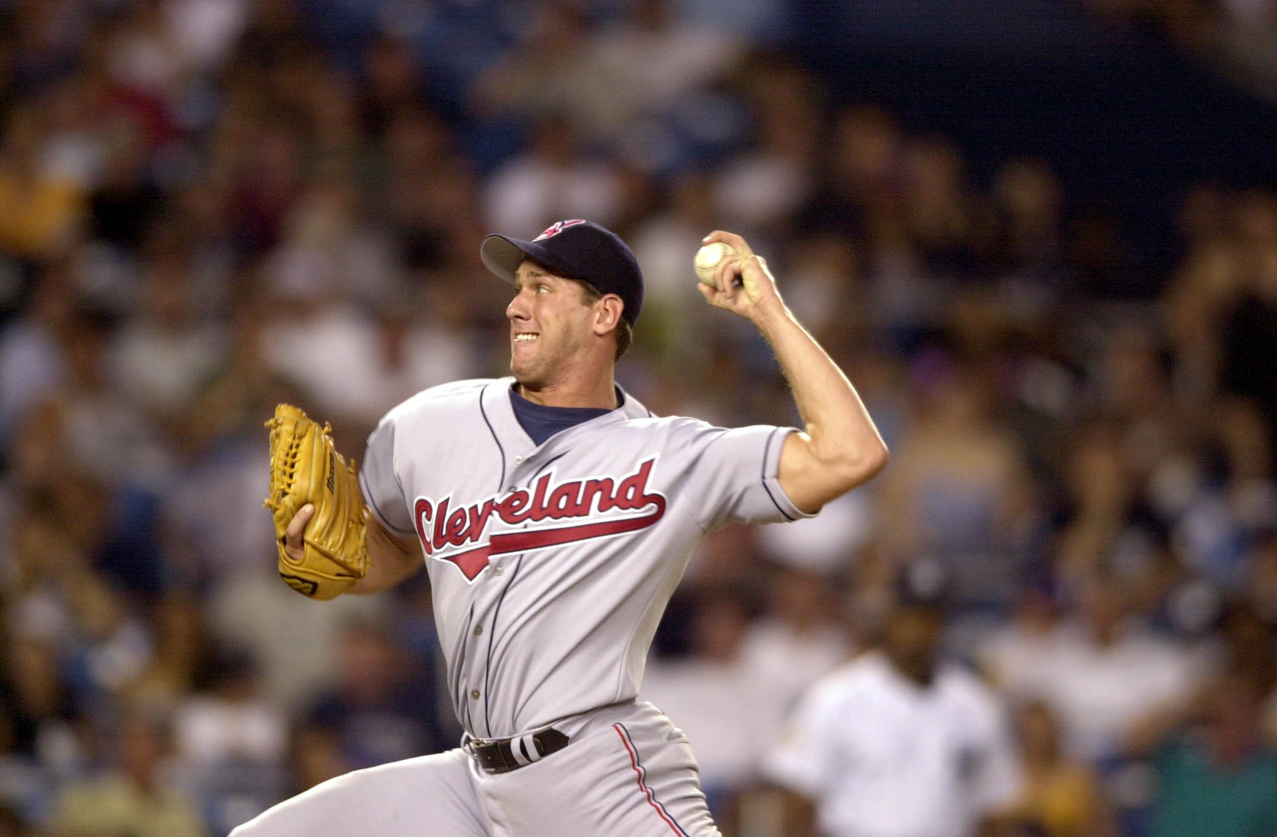 26 Jun 2001: John Rocker of the Cleveland Indians delivers a pitch during the game against the New York Yankees at Yankee Stadium in the Bronx, New York. Rocker got the save resulting  the Indians to beat the Yankees 5-3. DIGITAL IMAGE. Mandatory Credit: 