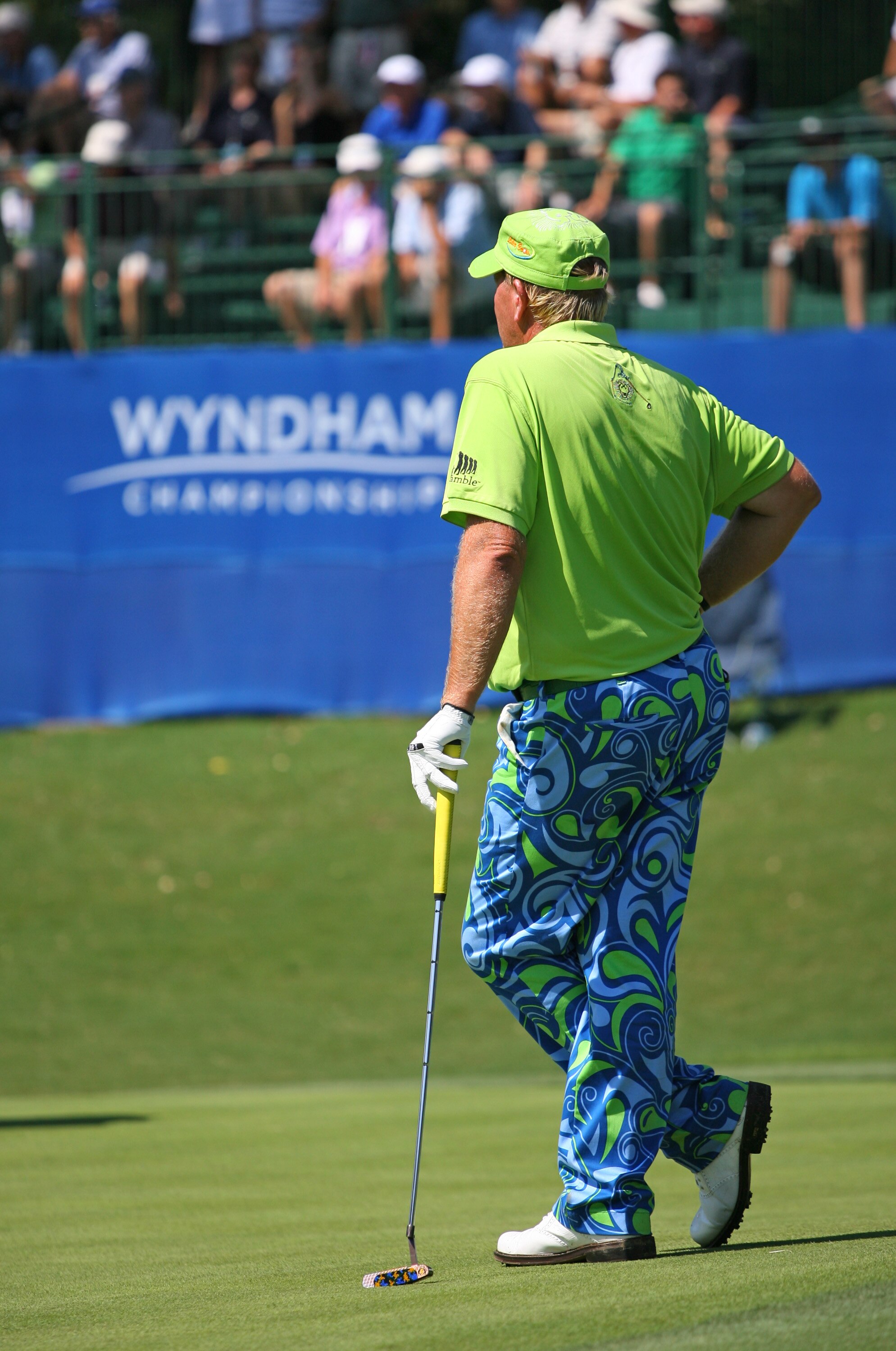 GREENSBORO, NC - AUGUST 20: John Daly stands on the 15th green during the second round of the Wyndham Championship at Sedgefield Country Club on August 20, 2010 in Greensboro, North Carolina. (Photo by Hunter Martin/Getty Images)