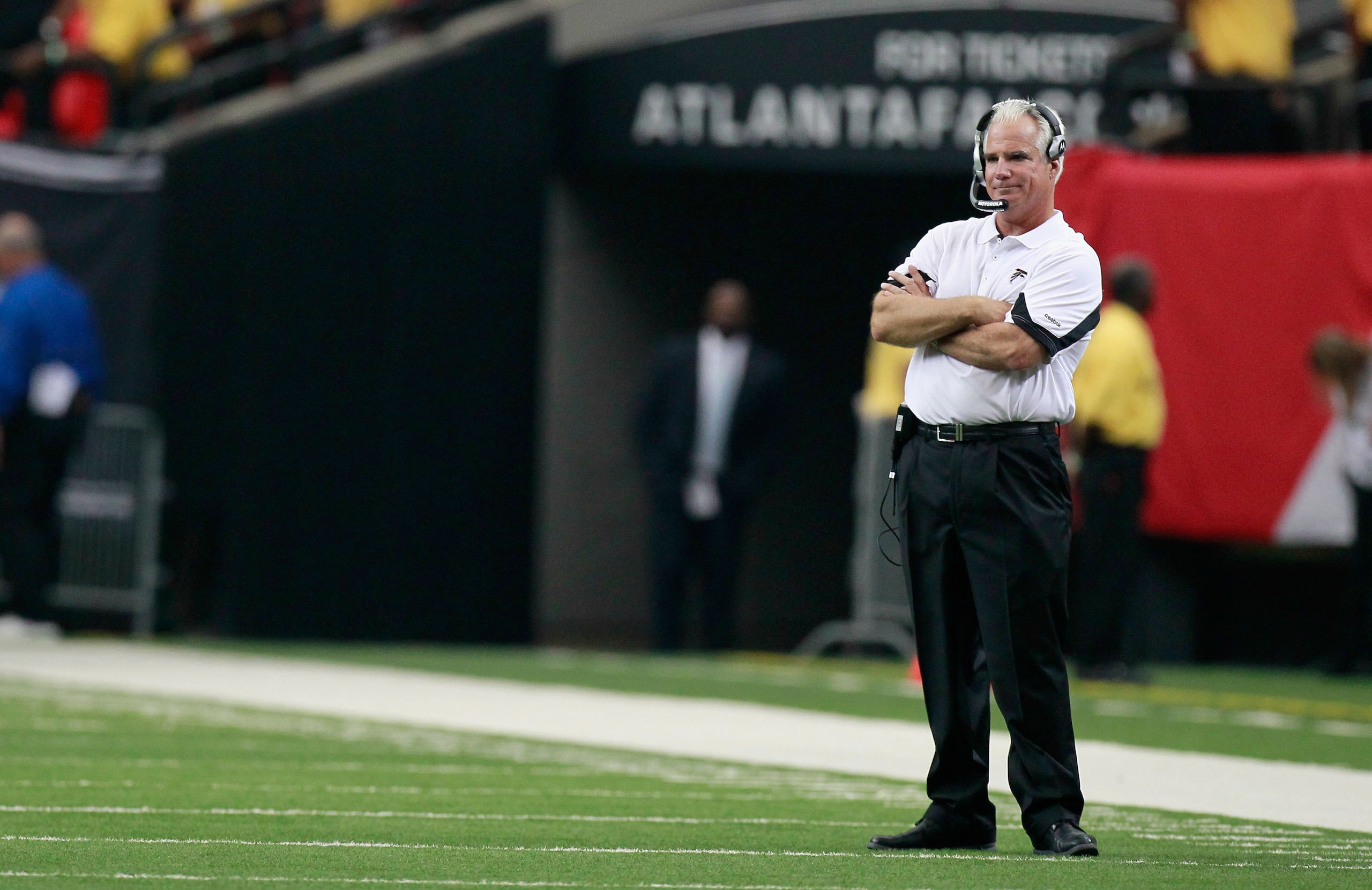 ATLANTA - SEPTEMBER 19:  Head coach Mike Smith of the Atlanta Falcons against the Arizona Cardinals at Georgia Dome on September 19, 2010 in Atlanta, Georgia.  (Photo by Kevin C. Cox/Getty Images)