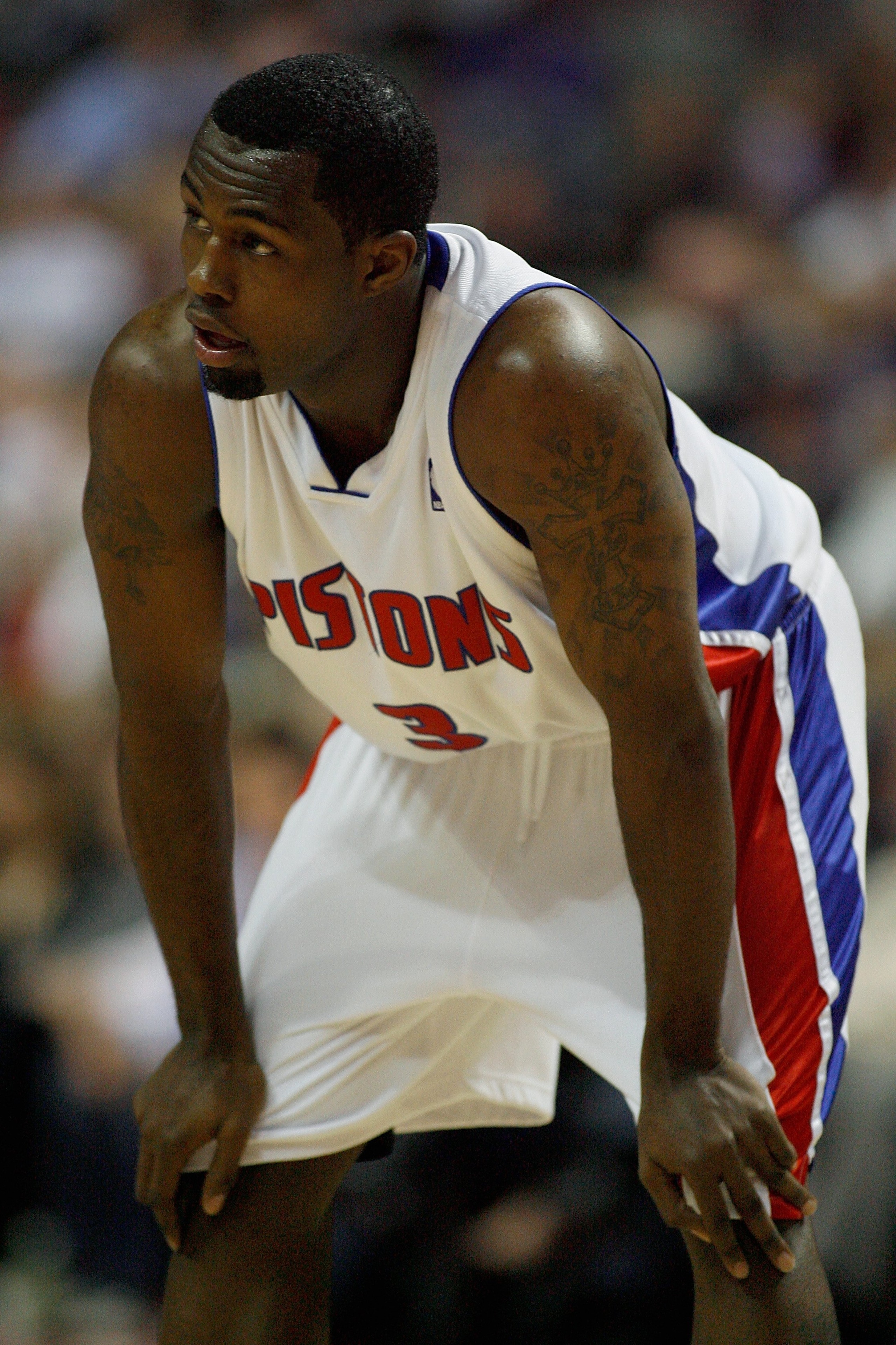 AUBURN HILLS, MI - OCTOBER 29:  Rodney Stuckey #3 of the Detroit Pistons looks across the court during the game against the Indiana Pacers  on October 29, 2008 at the Palace of Auburn Hills in Auburn Hills, Michigan.  The Pistons won 100-94.  NOTE TO USER