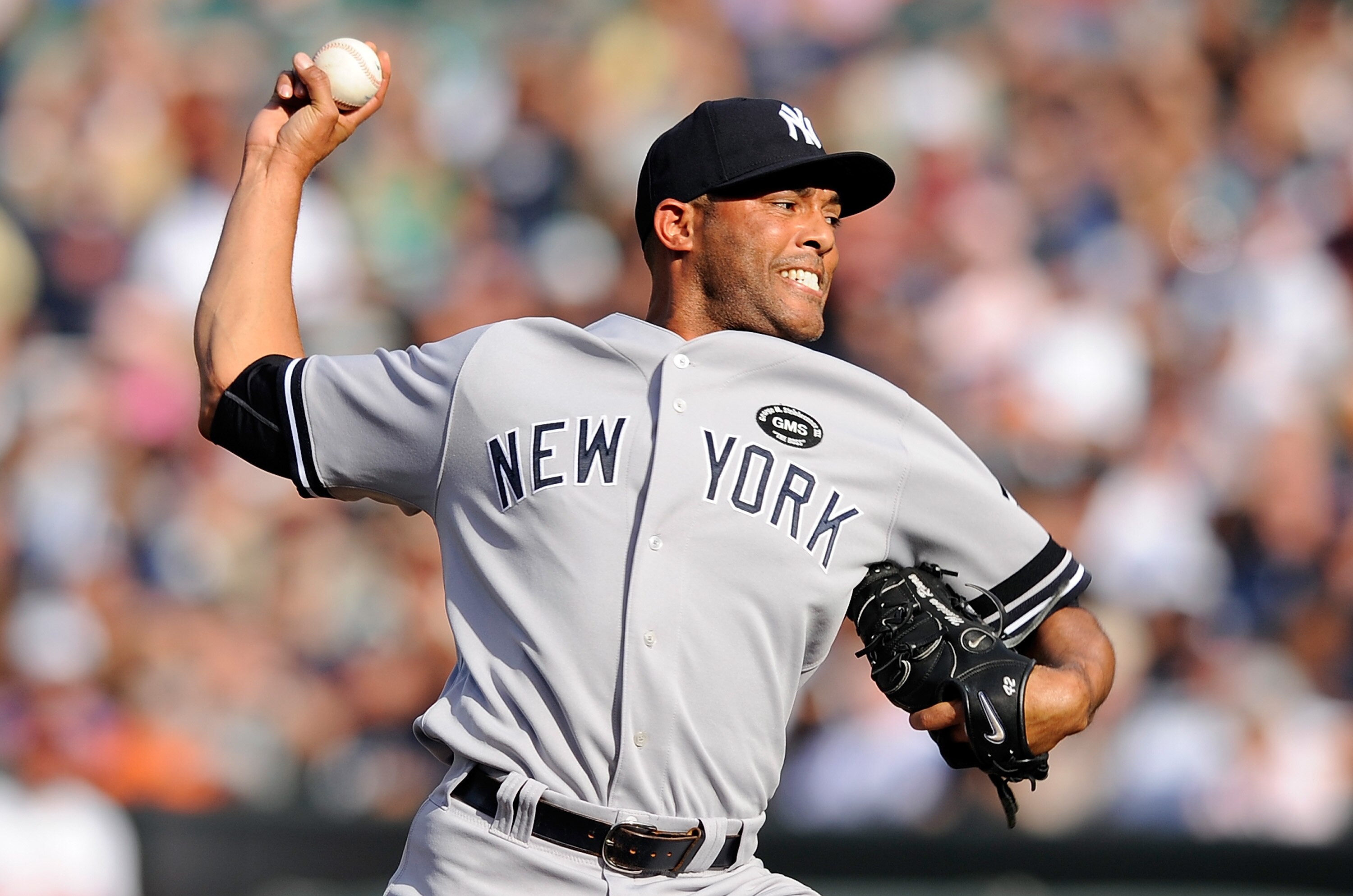 BALTIMORE - SEPTEMBER 19:  Mariano Rivera #42 of the New York Yankees pitches against the Baltimore Orioles at Camden Yards on September 19, 2010 in Baltimore, Maryland. The Orioles beat the Yankees 4-3.  (Photo by Greg Fiume/Getty Images)