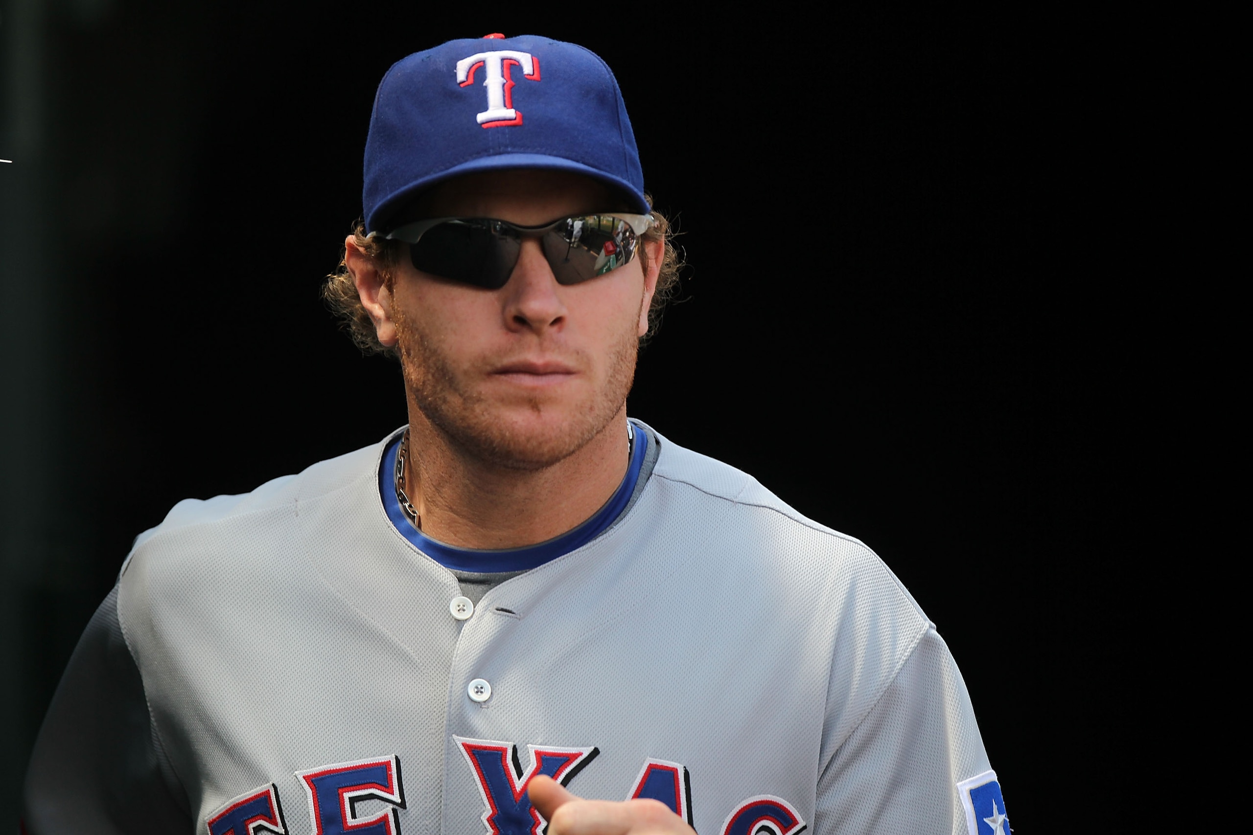 OAKLAND, CA - AUGUST 08:  Josh Hamilton #32 of the Texas Rangers looks on against the Oakland Athletics during an MLB game at the Oakland-Alameda County Coliseum on August 8, 2010 in Oakland, California.  (Photo by Jed Jacobsohn/Getty Images)