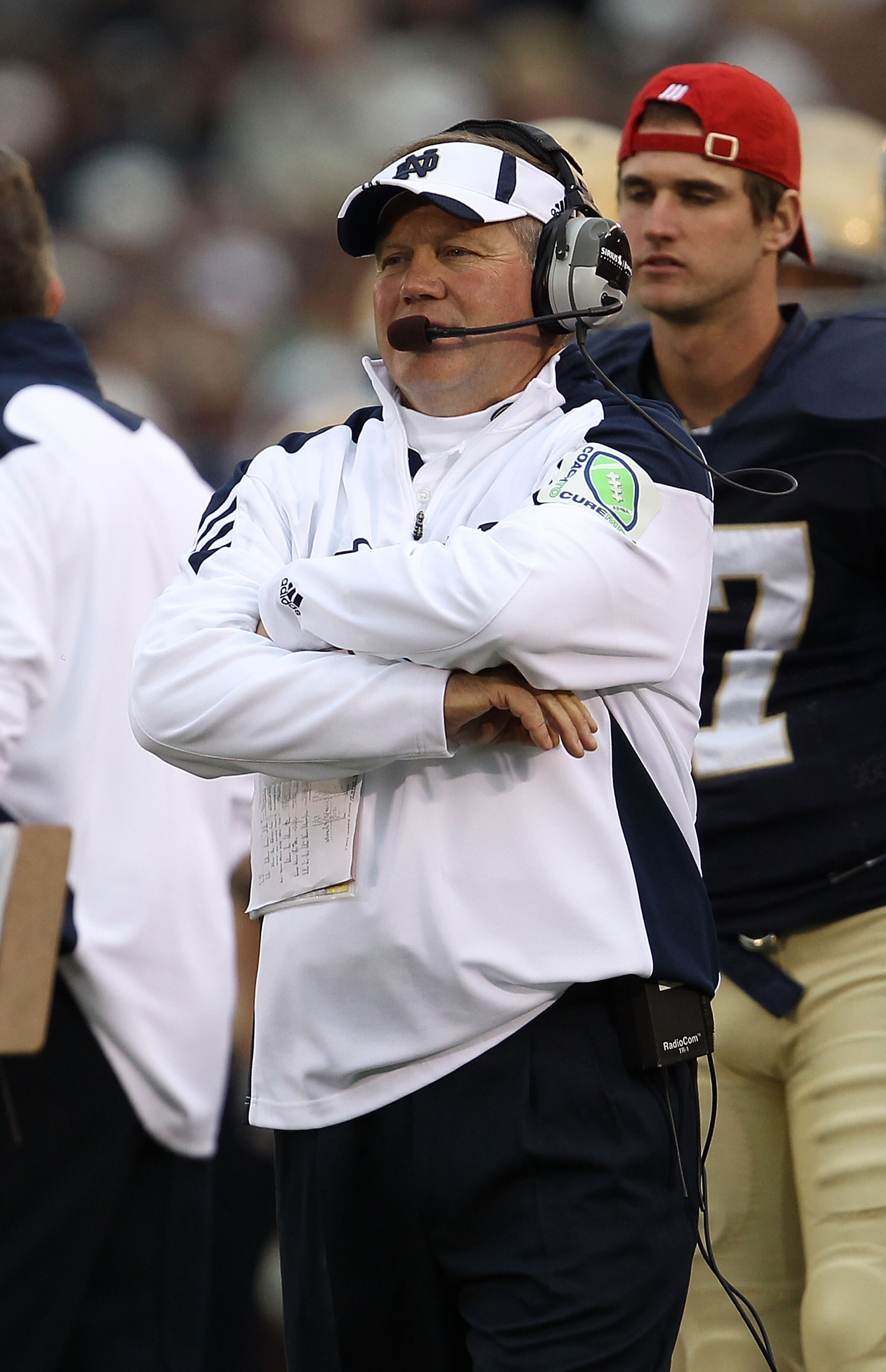 SOUTH BEND, IN - SEPTEMBER 25: Head coach Brian Kelly of the Notre Dame Fighting Irish watches as his team takes on the Stanford Cardinal at Notre Dame Stadium on September 25, 2010 in South Bend, Indiana. Stanford defeated Notre Dame 37-14. (Photo by Jon SOUTH BEND, IN - SEPTEMBER 25: Head coach Brian Kelly of the Notre Dame Fighting Irish watches as his team takes on the Stanford Cardinal at Notre Dame Stadium on September 25, 2010 in South Bend, Indiana. Stanford defeated Notre Dame 37-14. (Photo by Jon