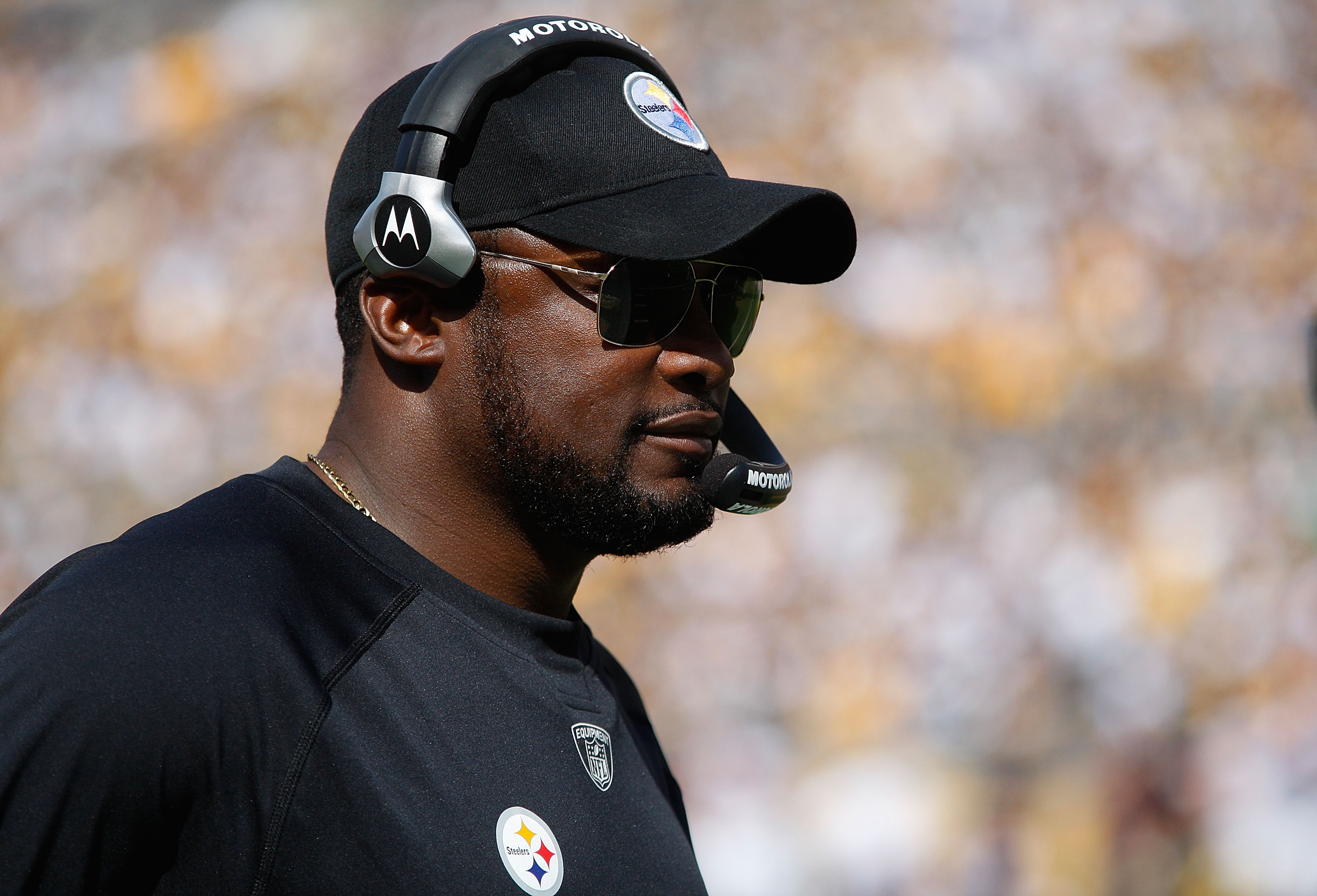 PITTSBURGH - SEPTEMBER 12:  Head coach Mike Tomlin of the Pittsburgh Steelers watches his team play against the Atlanta Falcons during the NFL season opener game on September 12, 2010 at Heinz Field in Pittsburgh, Pennsylvania.  (Photo by Jared Wickerham/