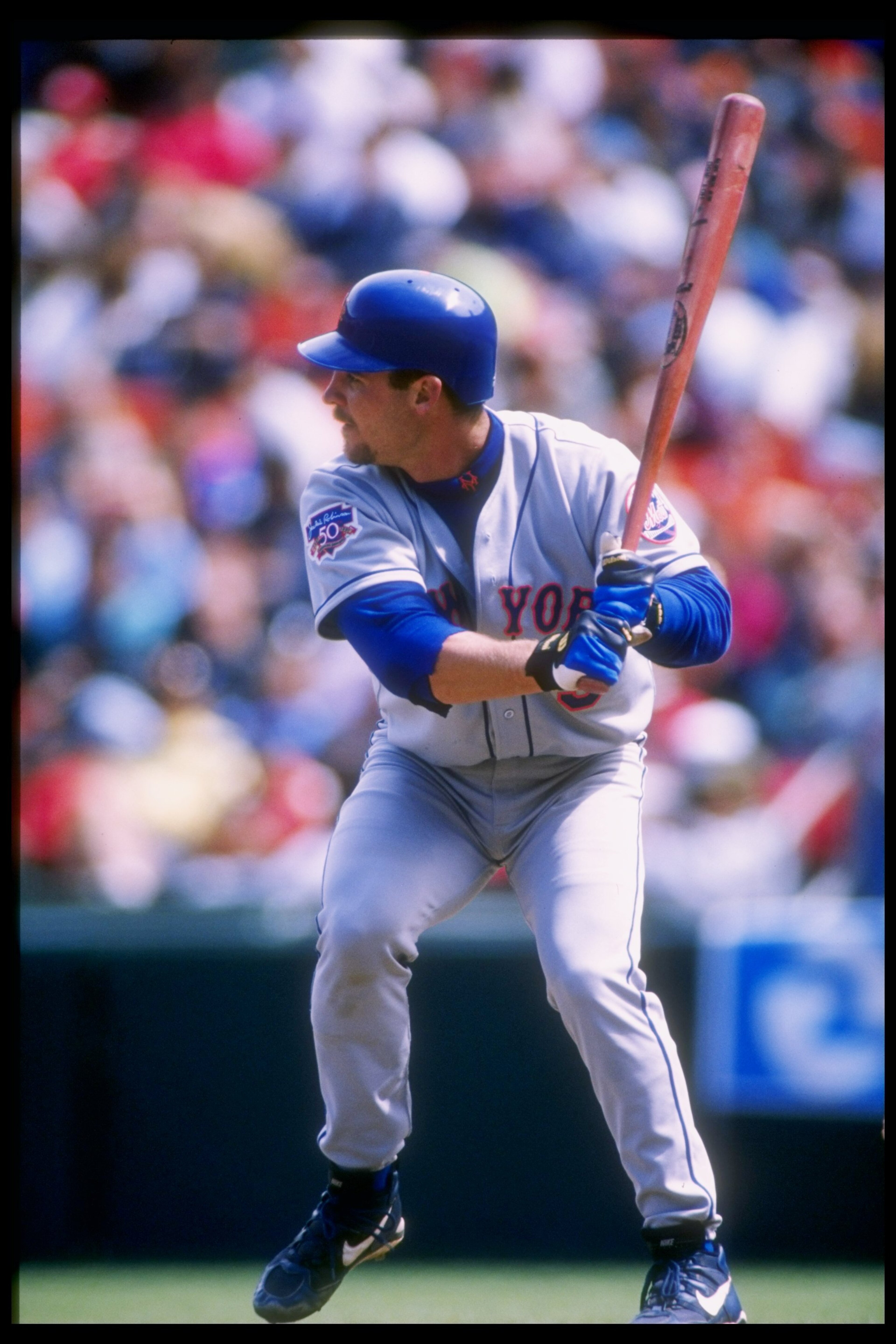 6 Apr 1997: Catcher Todd Hundley of the New York Mets takes his turn at bat during a game against the San Francisco Giants at 3Com Park in San Francisco, California. The Mets won the game 4-2. Mandatory Credit: Otto Greule /Allsport 6 Apr 1997: Catcher Todd Hundley of the New York Mets takes his turn at bat during a game against the San Francisco Giants at 3Com Park in San Francisco, California. The Mets won the game 4-2. Mandatory Credit: Otto Greule /Allsport