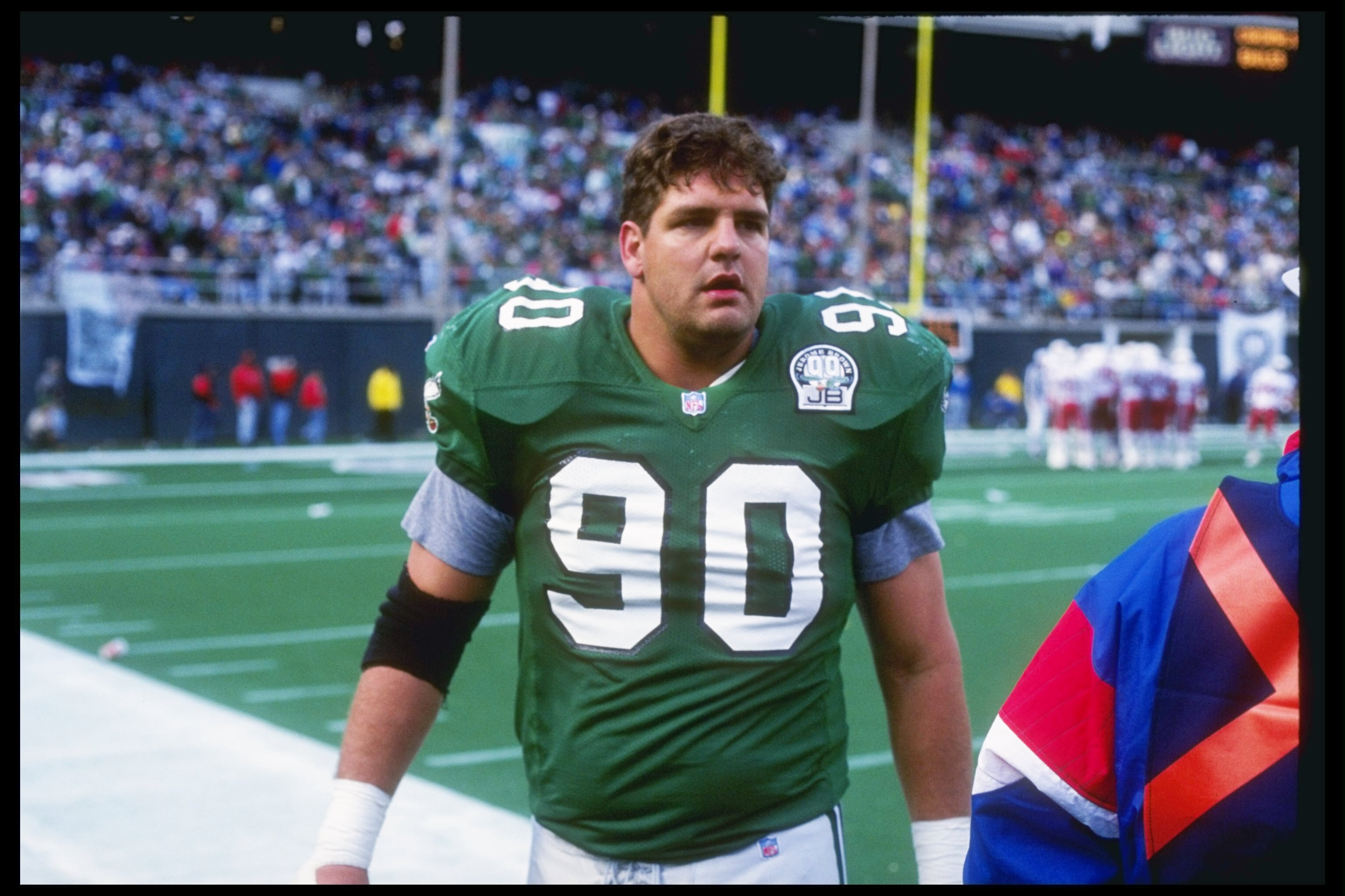 25 Oct 1992:  Defensive lineman Mike Golic of the Philadelphia Eagles looks on during a game against the Phoenix Cardinals.  The Eagles won the game, 7-3. Mandatory Credit: Rick Stewart  /Allsport