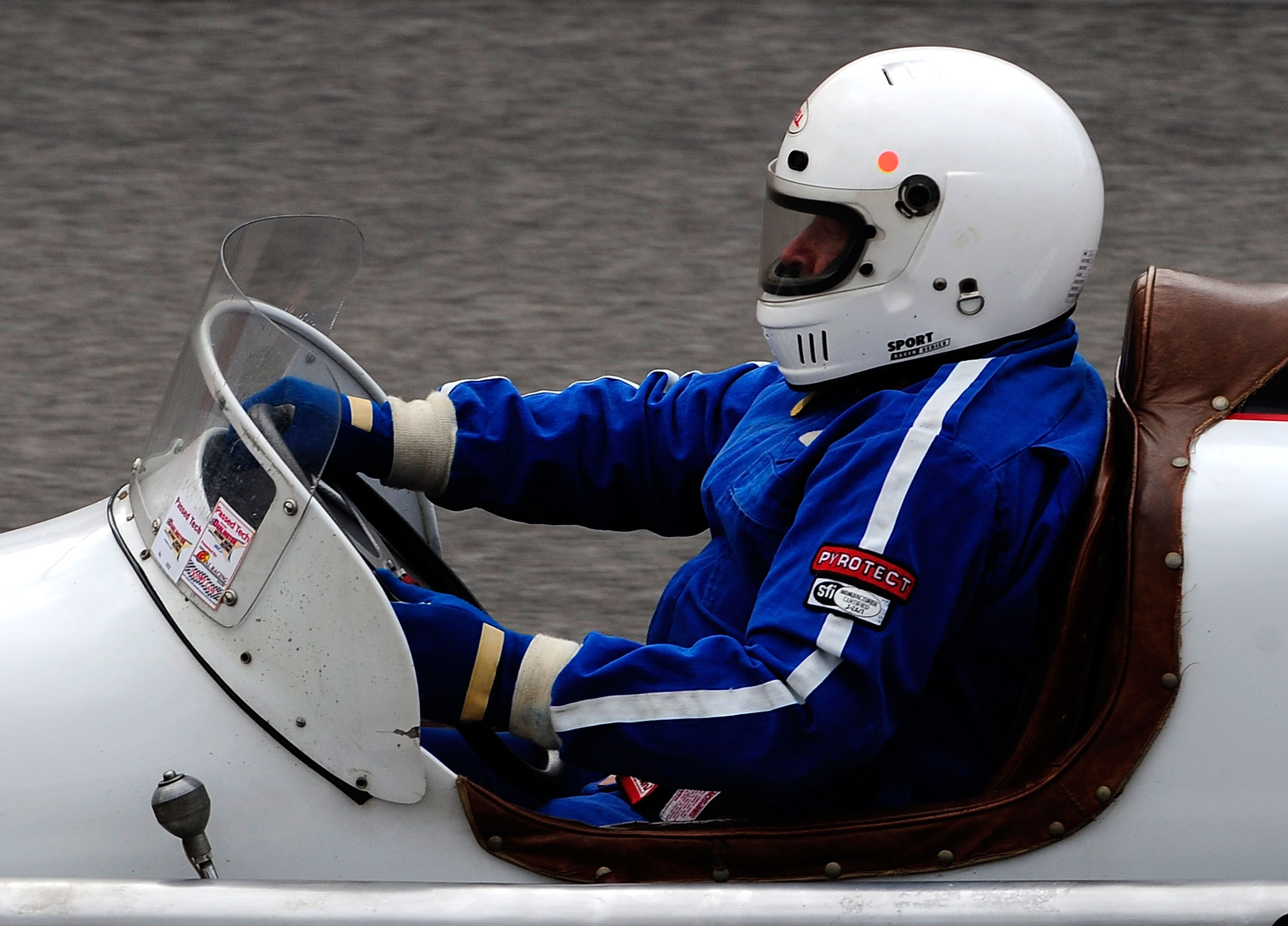 DARLINGTON, SC - SEPTEMBER 26:  Drivers of Indy Roadsters in their cockpits during the Darlington Historic Racing Festival at Darlington Raceway on September 26, 2010 in Darlington, South Carolina.  (Photo by Rusty Jarrett/Getty Images)