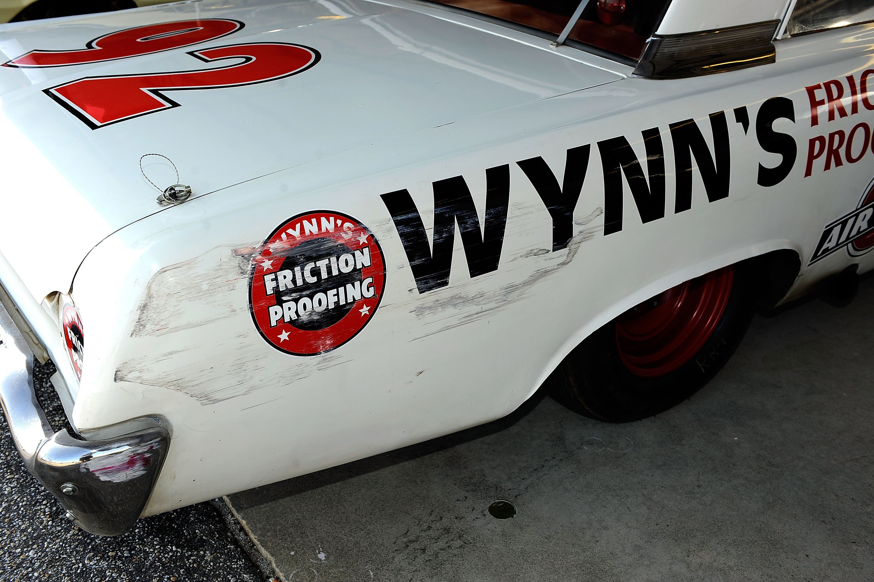 DARLINGTON, SC - SEPTEMBER 25:  A Darlington stripe on the rear quarter panel of a stock car during the Darlington Historic Racing Festival at Darlington Raceway on September 25, 2010 in Darlington, South Carolina.  (Photo by Rusty Jarrett/Getty Images)