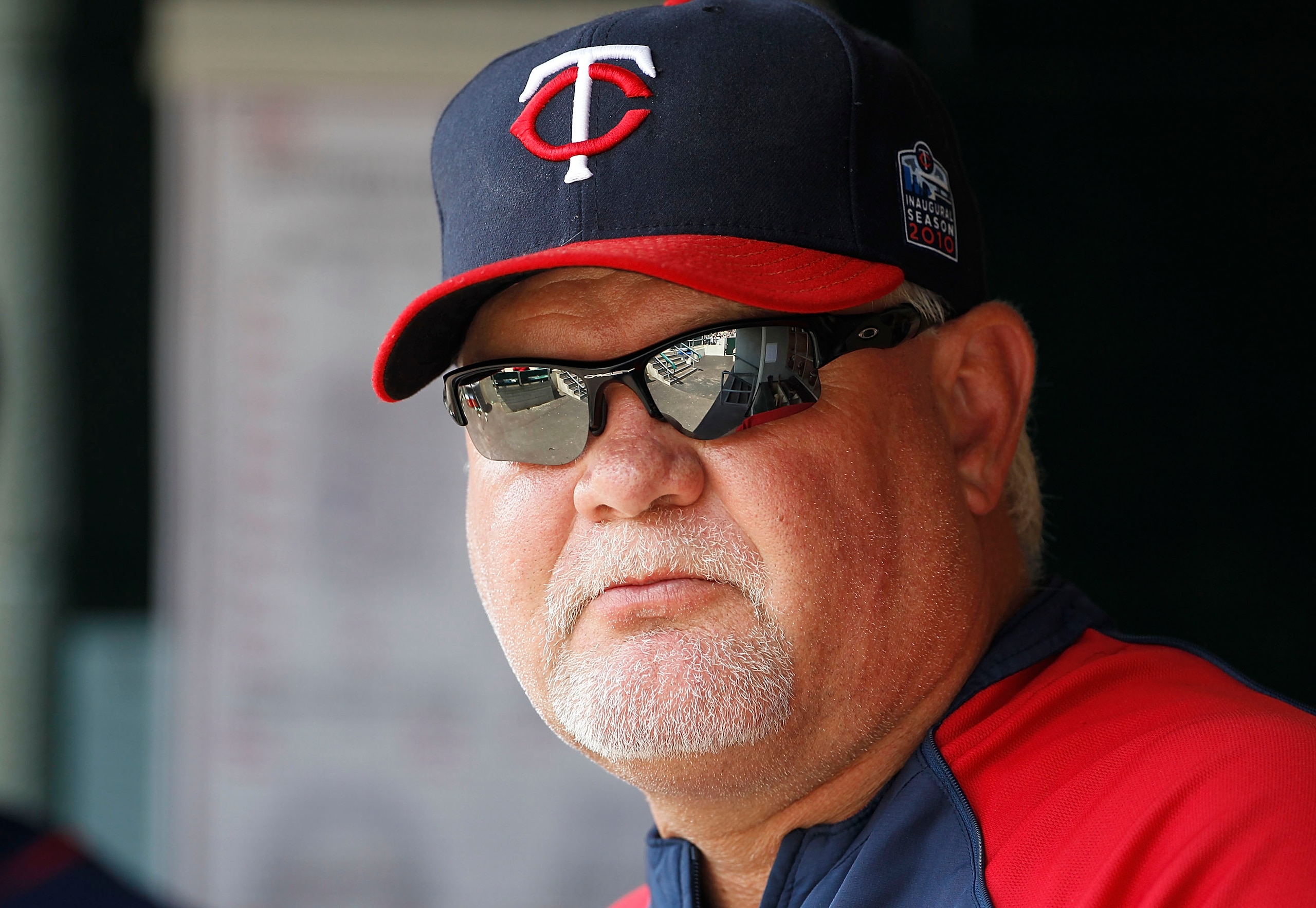 DETROIT - JULY 11: Minnesota Twins manager Ron Gardenhire #35 watches the action from the dugout during the game against the Detroit Tigers on July 11, 2010 at Comerica Park in Detroit, Michigan. The Twins defeated the Tigers 6-3.  (Photo by Leon Halip/Ge