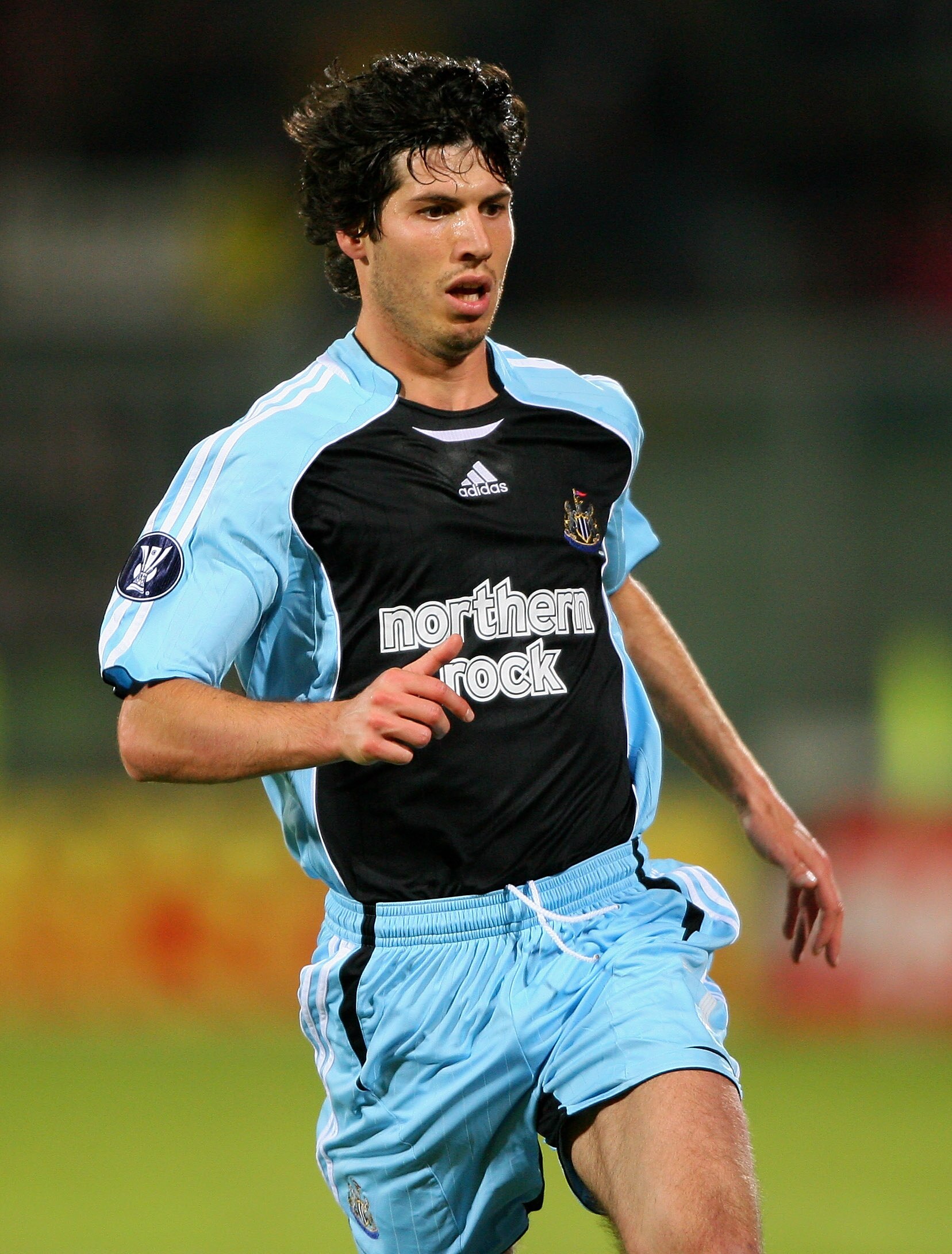 PALERMO, ITALY - NOVEMBER 02:  Newcastle striker Albert Luque races towards goal during the UEFA Cup Group Match between Palermo and Newcastle United at the Renzo Barbera Stadium on November 2 2006 in Palermo, Itlay.  (Photo by Stu Forster/Getty Images)