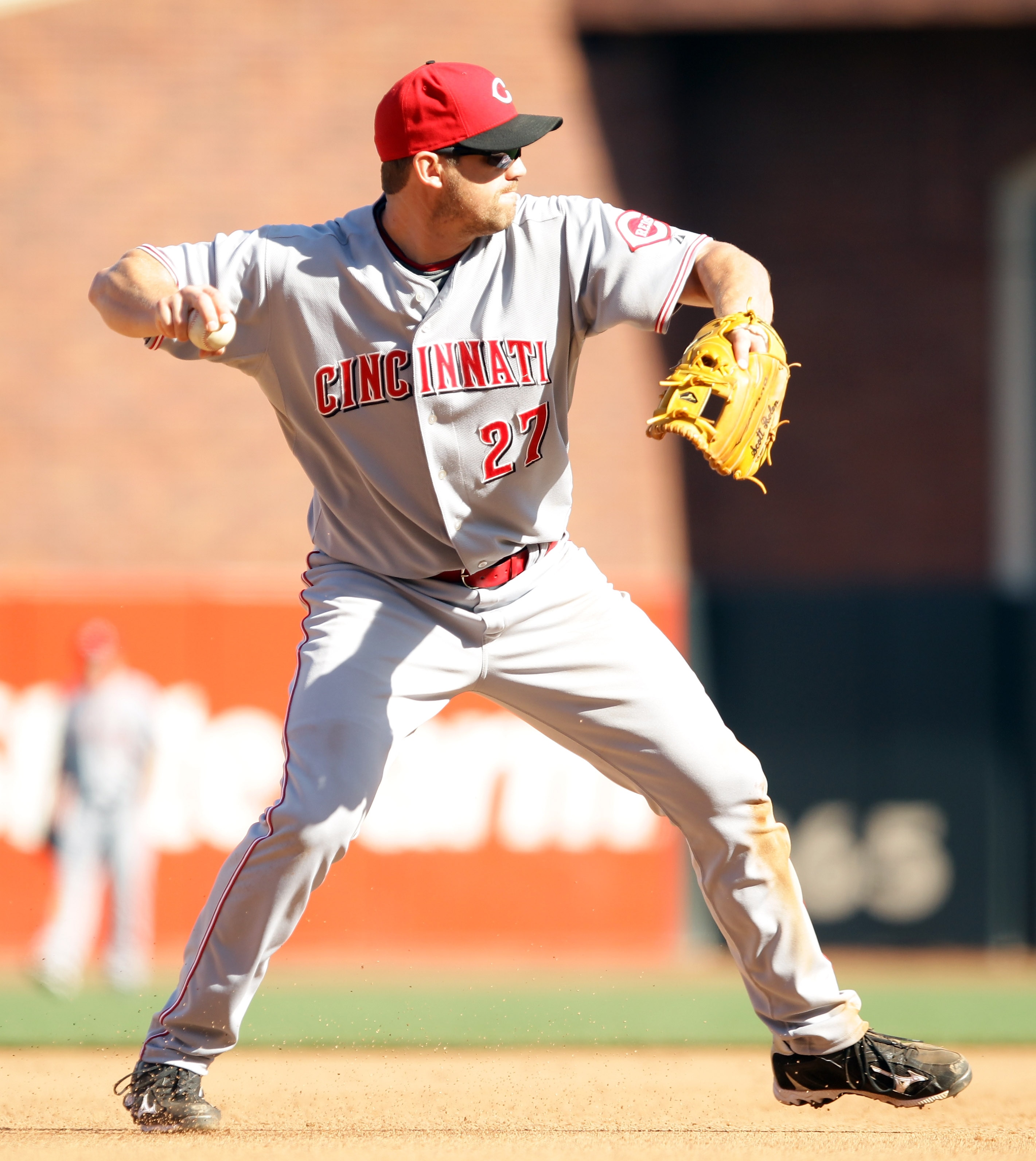 SAN FRANCISCO - AUGUST 25:  Scott Rolen #27 of the Cincinnati Reds in action against the San Francisco Giants at AT&T Park on August 25, 2010 in San Francisco, California.  (Photo by Ezra Shaw/Getty Images)