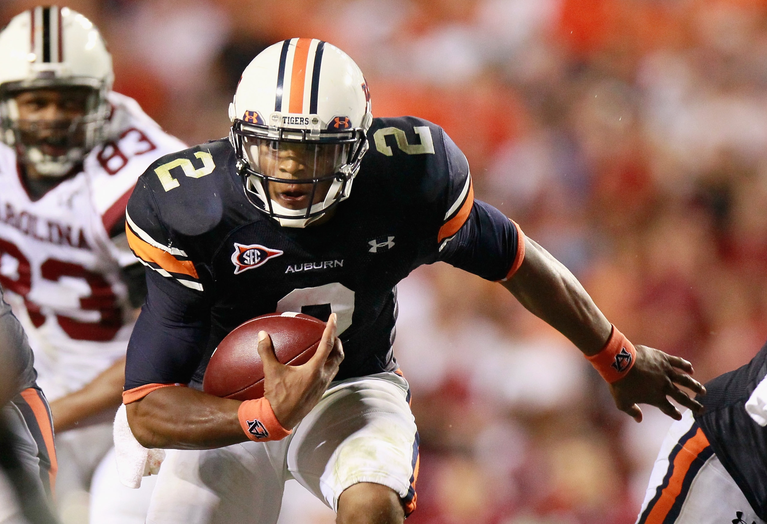 AUBURN, AL - SEPTEMBER 25:  Quarterback Cameron Newton #2 of the Auburn Tigers against the South Carolina Gamecocks at Jordan-Hare Stadium on September 25, 2010 in Auburn, Alabama.  (Photo by Kevin C. Cox/Getty Images)