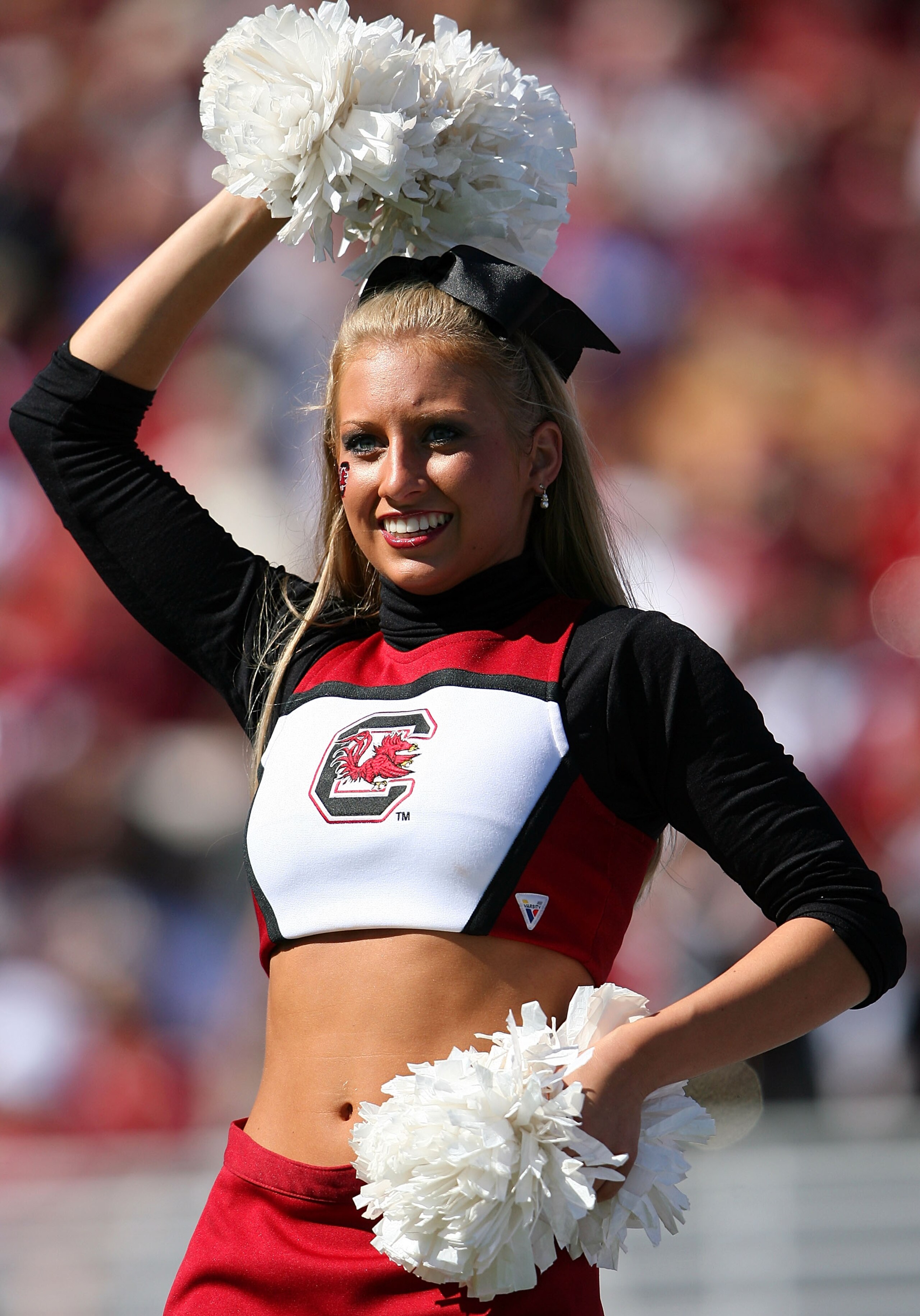 LEXINGTON, KY - OCTOBER 11:  A South Carolina Gamecocks cheerleader is pictured during the game against the Kentucky Widcats  at Commonwealth Stadium on October 11, 2008 in Lexington, Kentucky.  (Photo by Andy Lyons/Getty Images)
