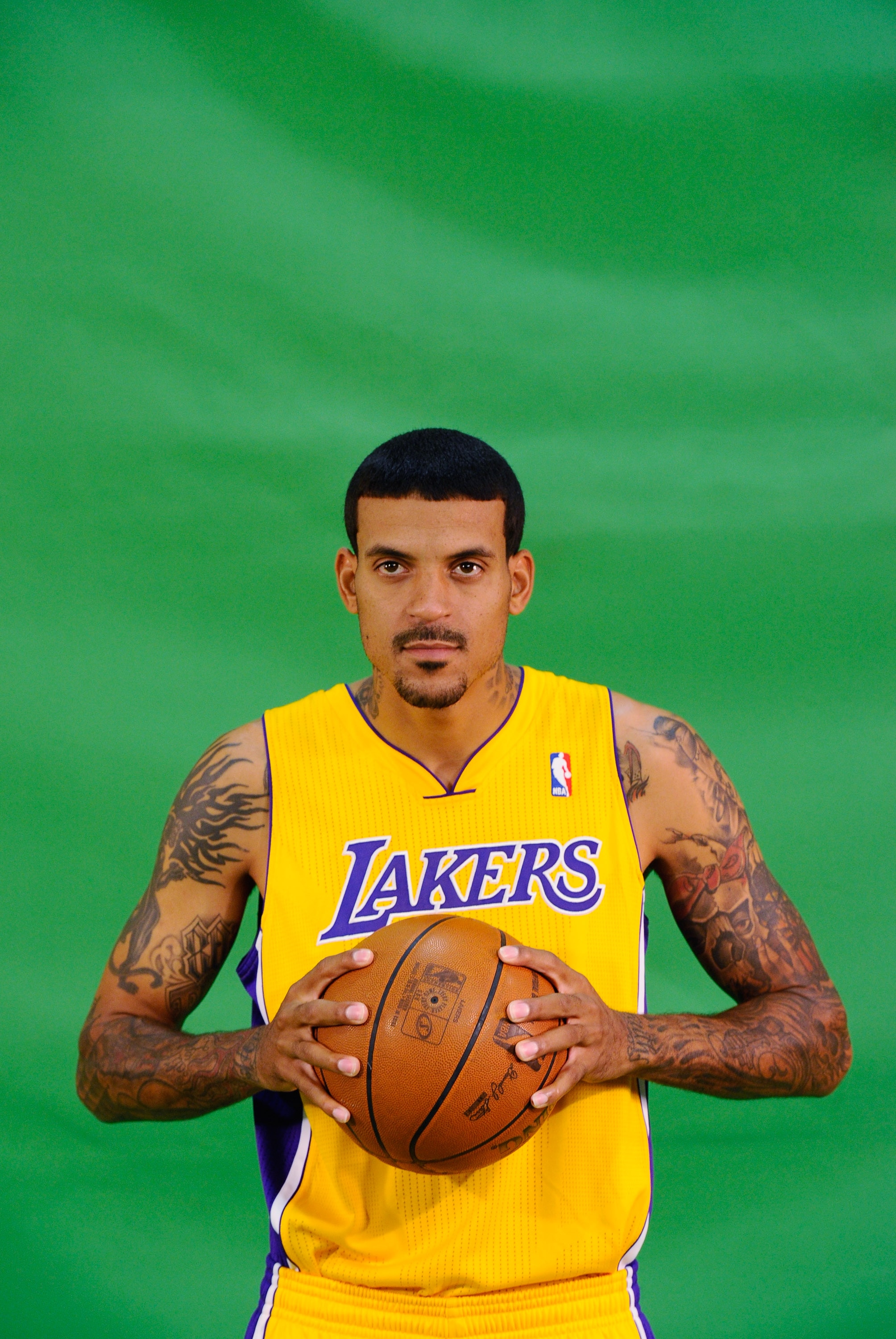 EL SEGUNDO, CA - SEPTEMBER 25:  Matt Barnes #9 of the Los Angeles Lakers poses for a television segment during Media Day at the Toyota Center on September 25, 2010 in El Segundo, California. NOTE TO USER: User expressly acknowledges and agrees that, by do
