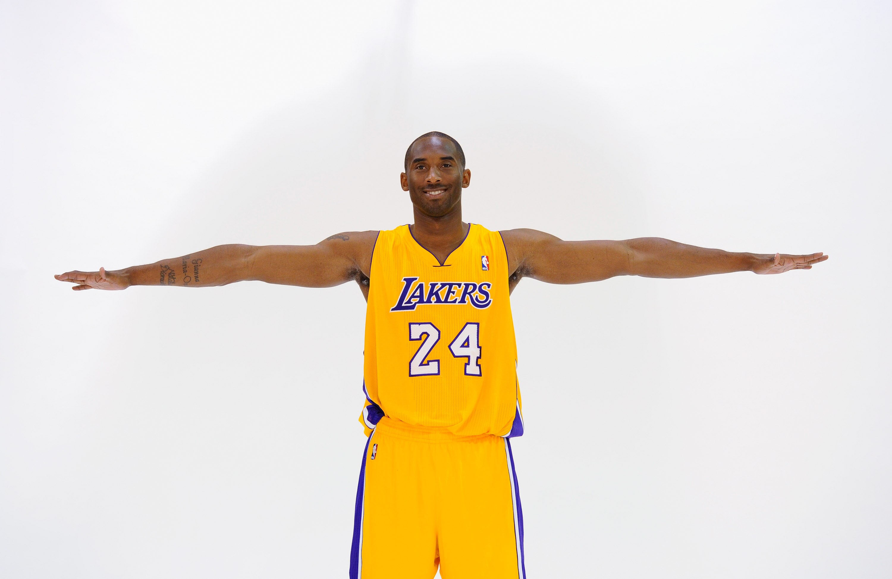 EL SEGUNDO, CA - SEPTEMBER 25:  Kobe Bryant #24  of the Los Angeles Lakers poses during Media Day at the Toyota Center on September 25, 2010 in El Segundo, California. NOTE TO USER: User expressly acknowledges and agrees that, by downloading and/or using