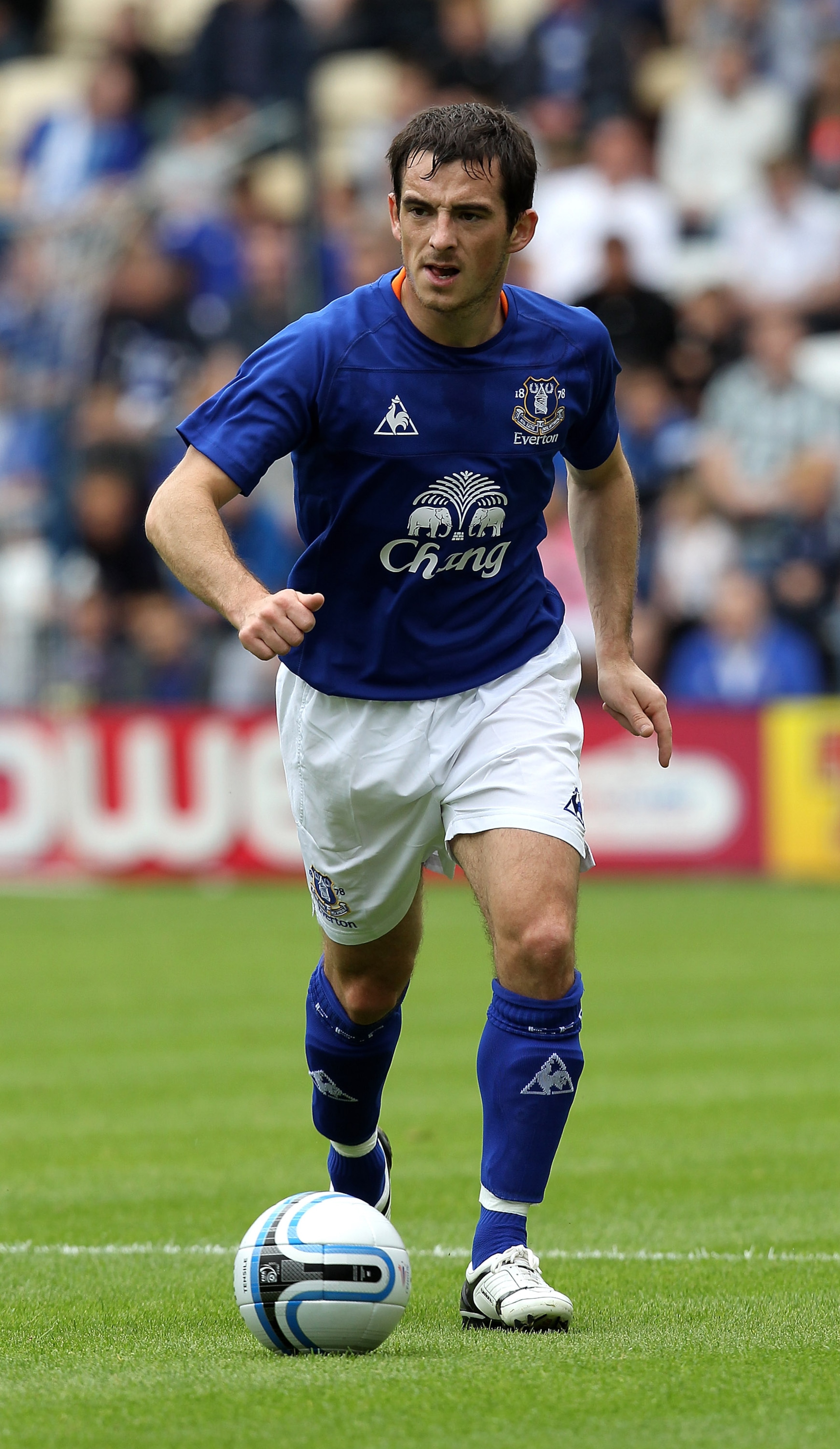 PRESTON, LANCASHIRE - JULY 24:  Leighton Baines of Everton runs with the ball during the pre season friendly match between Preston North End and Everton at Deepdale on July 24, 2010 in Preston, Lancashire.  (Photo by David Rogers/Getty Images)