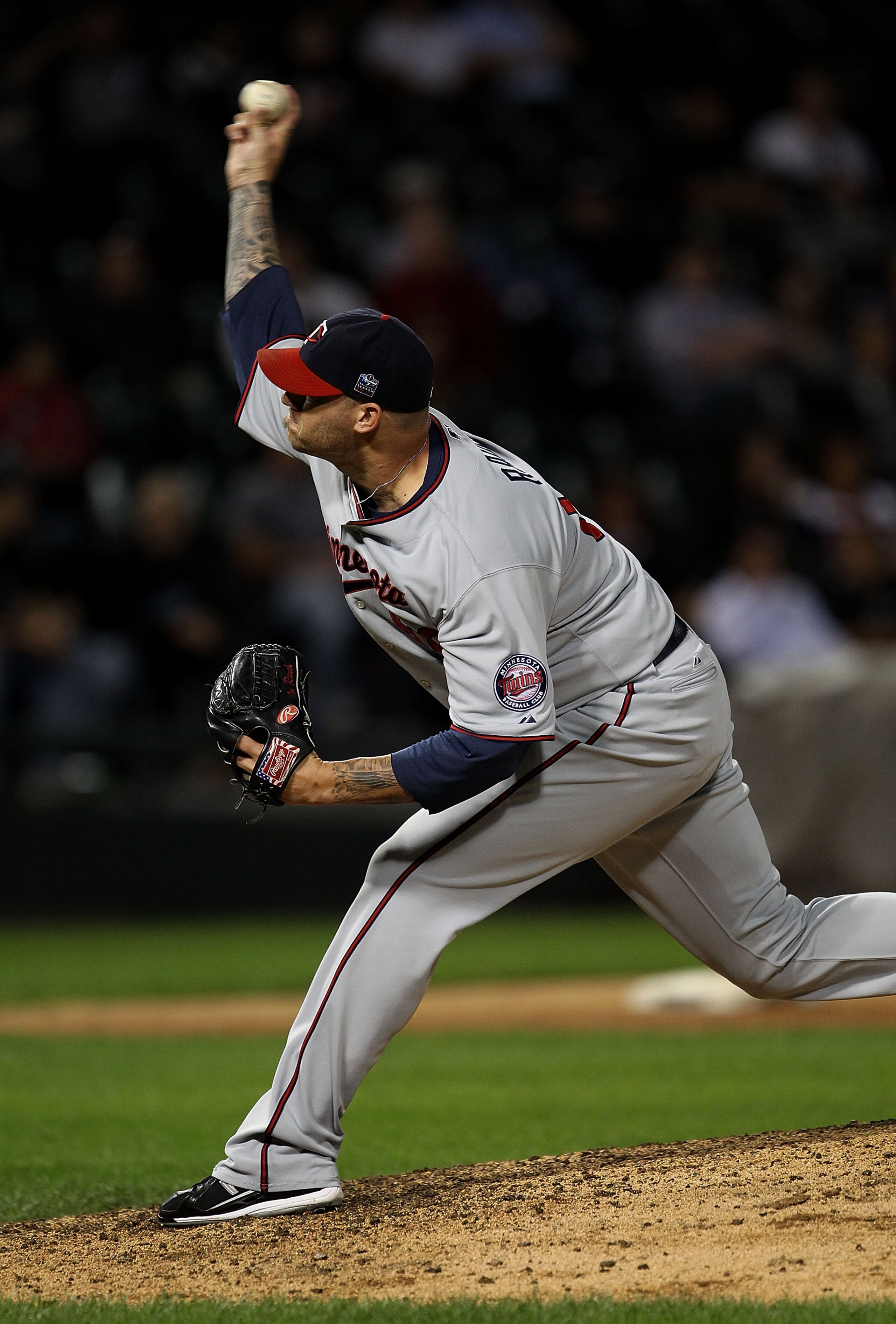 CHICAGO - SEPTEMBER 14: Jon Rauch #60 of the Minnesota Twins pitches in the bottom of the 9th inning against the Chicago White Sox at U.S. Cellular Field on September 14, 2010 in Chicago, Illinois. The Twins defeated the White Sox 9-3. (Photo by Jonathan 