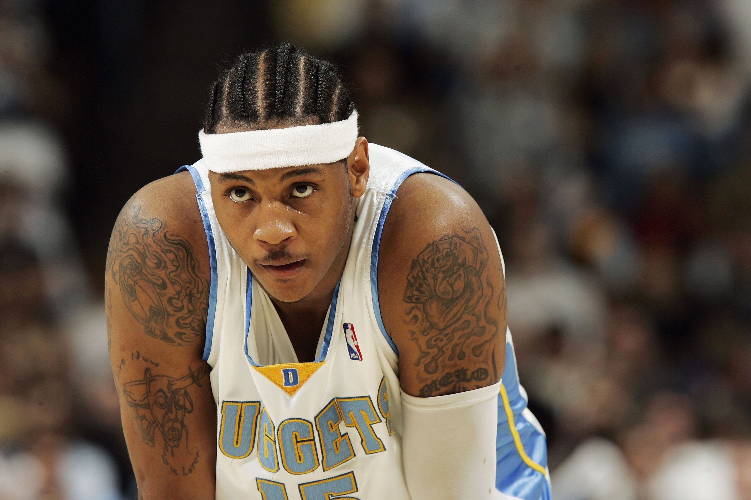 DENVER - APRIL 27: (FILE) Carmelo Anthony #15 of the Denver Nuggets watches during a free throw against the Los Angeles Clippers in the fourth quarter og game three of the Western Conference Quarterfinals during the 2006 NBA Playoffs on April 27, 2006 at DENVER - APRIL 27: (FILE) Carmelo Anthony #15 of the Denver Nuggets watches during a free throw against the Los Angeles Clippers in the fourth quarter og game three of the Western Conference Quarterfinals during the 2006 NBA Playoffs on April 27, 2006 at