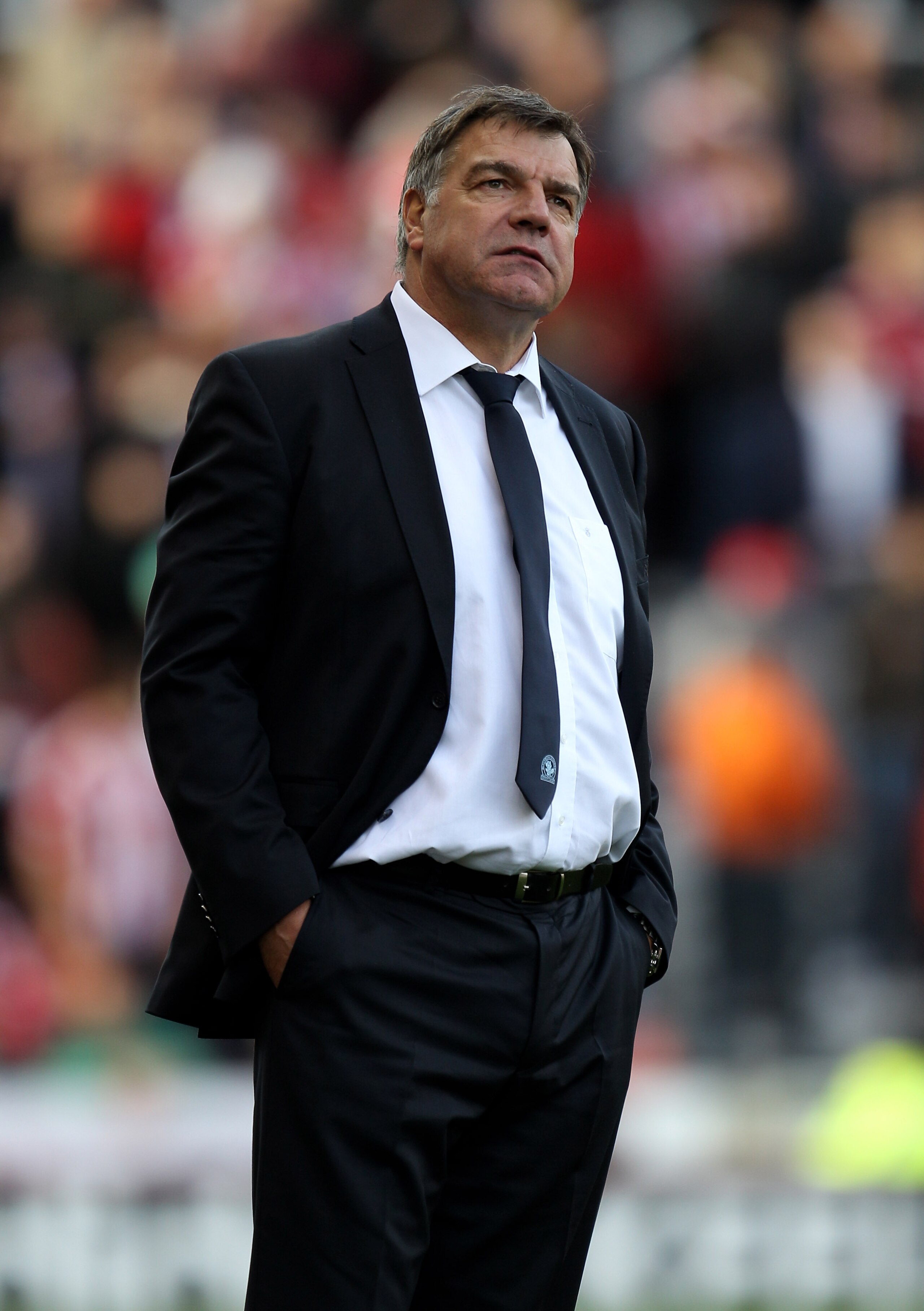STOKE ON TRENT, ENGLAND - OCTOBER 02:  Manager of Blackburn Rovers Sam Allardyce looks on during the Barclays Premier League match between Stoke City and Blackburn Rovers at the Britannia Stadium on October 2, 2010 in Stoke on Trent, England.  (Photo by M