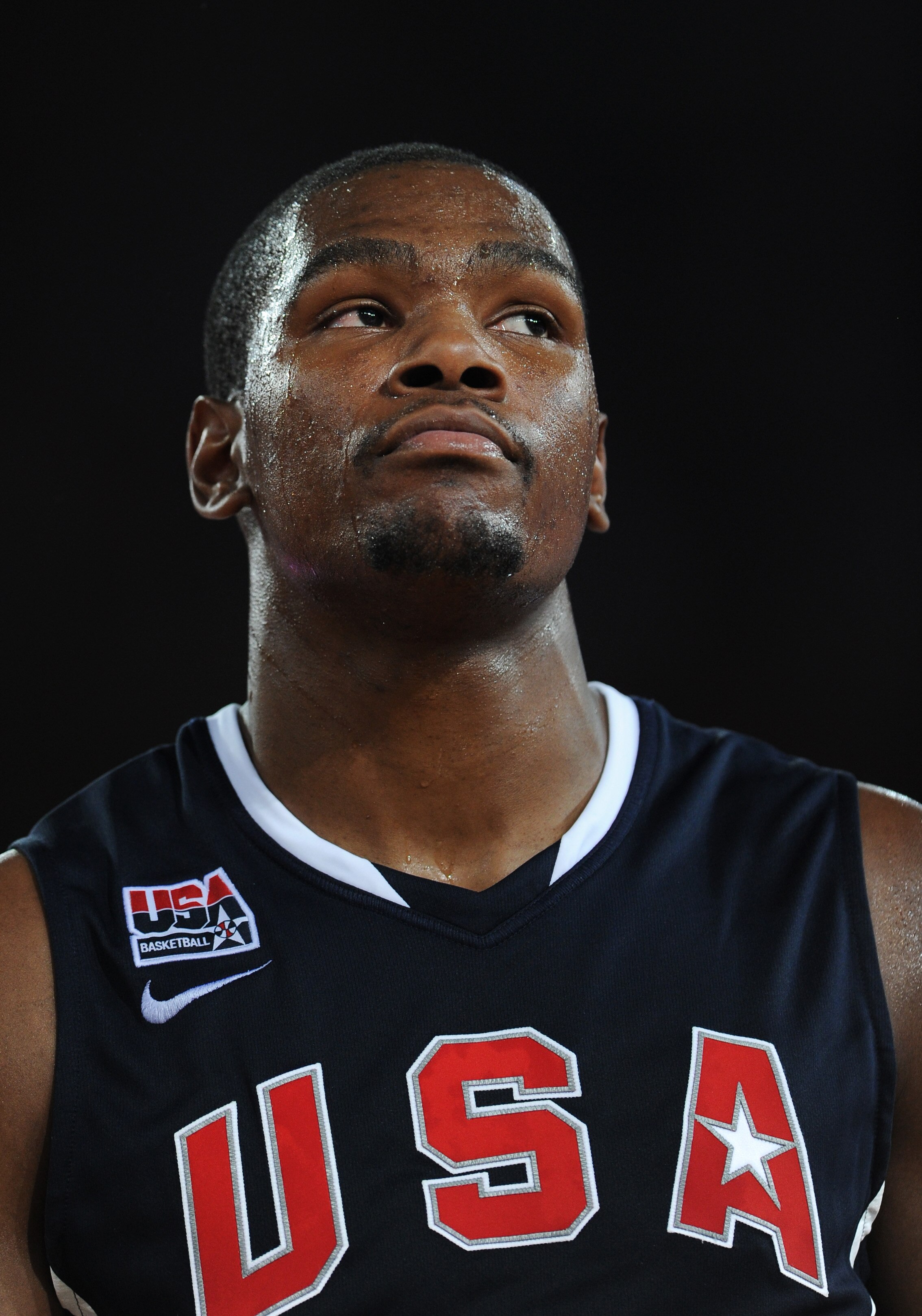 MADRID, SPAIN - AUGUST 22:  Kevint Durant of the USA watches on during a friendly basketball game between Spain and the USA at La Caja Magica on August 22, 2010 in Madrid, Spain.  (Photo by Jasper Juinen/Getty Images)