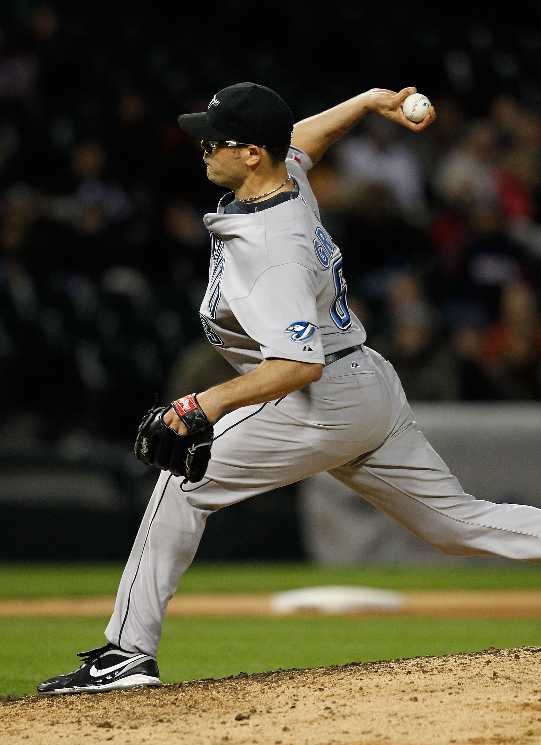 CHICAGO - MAY 06: Kevin Gregg #63 of the Toronto Blue Jays pitches in the bottom of the 9th inning against the Chicago White Sox at U.S. Cellular Field on May 6, 2010 in Chicago, Illinois. The Blue Jays defeated the White Sox 2-0. (Photo by Jonathan Danie