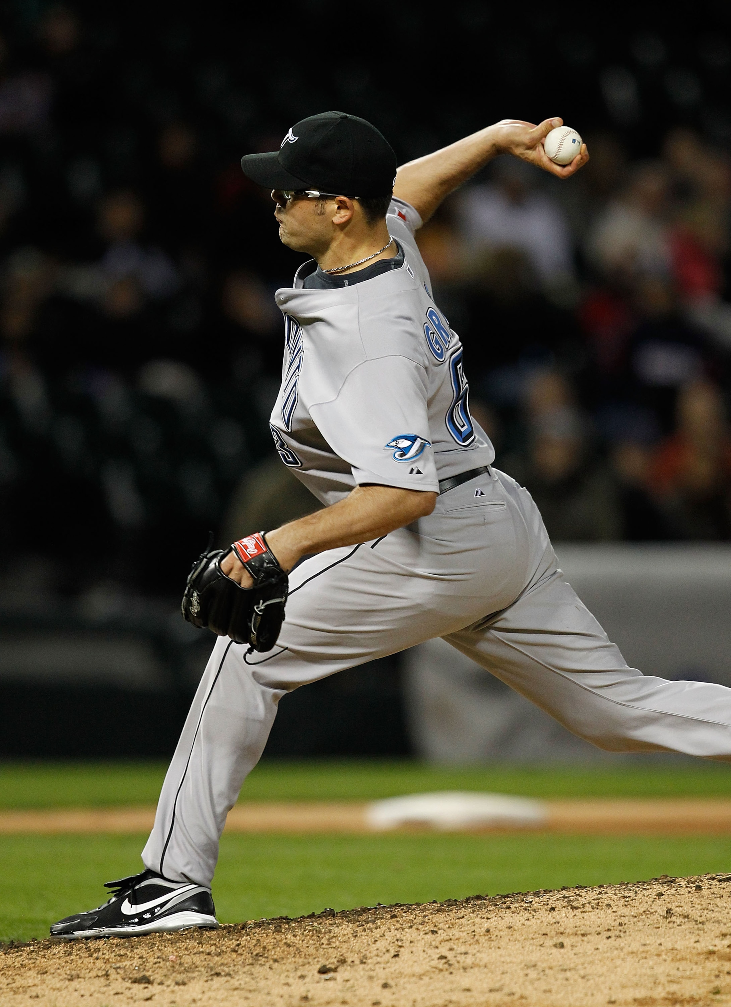 CHICAGO - MAY 06: Kevin Gregg #63 of the Toronto Blue Jays pitches in the bottom of the 9th inning against the Chicago White Sox at U.S. Cellular Field on May 6, 2010 in Chicago, Illinois. The Blue Jays defeated the White Sox 2-0. (Photo by Jonathan Danie
