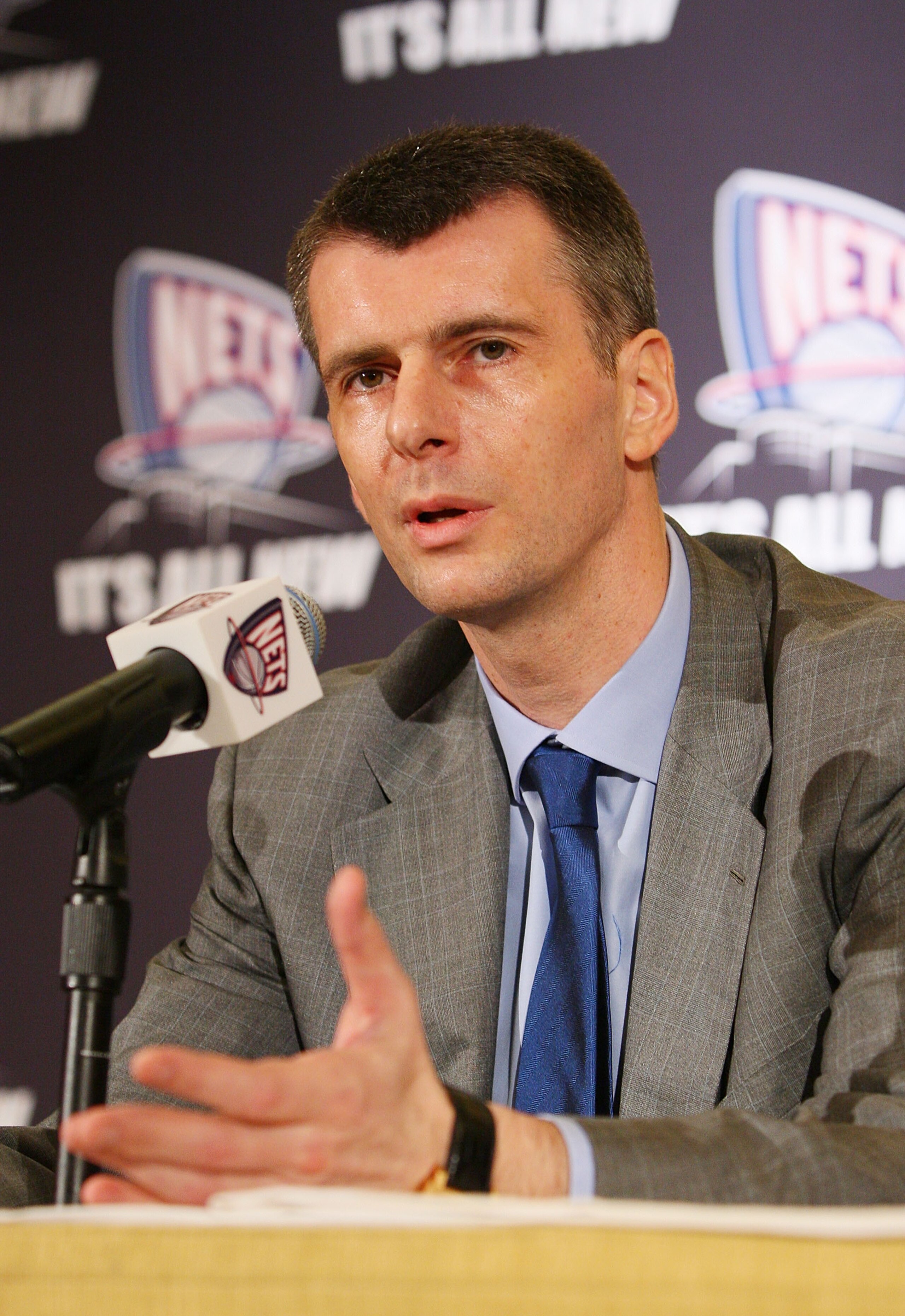 NEW YORK - MAY 19: New Jersey Nets Owner Mikhail Prokhorov addresses the media during a press conference at the Four Seasons Hotel on May 19, 2010 in New York City. (Photo by Mike Stobe/Getty Images) NEW YORK - MAY 19: New Jersey Nets Owner Mikhail Prokhorov addresses the media during a press conference at the Four Seasons Hotel on May 19, 2010 in New York City. (Photo by Mike Stobe/Getty Images)