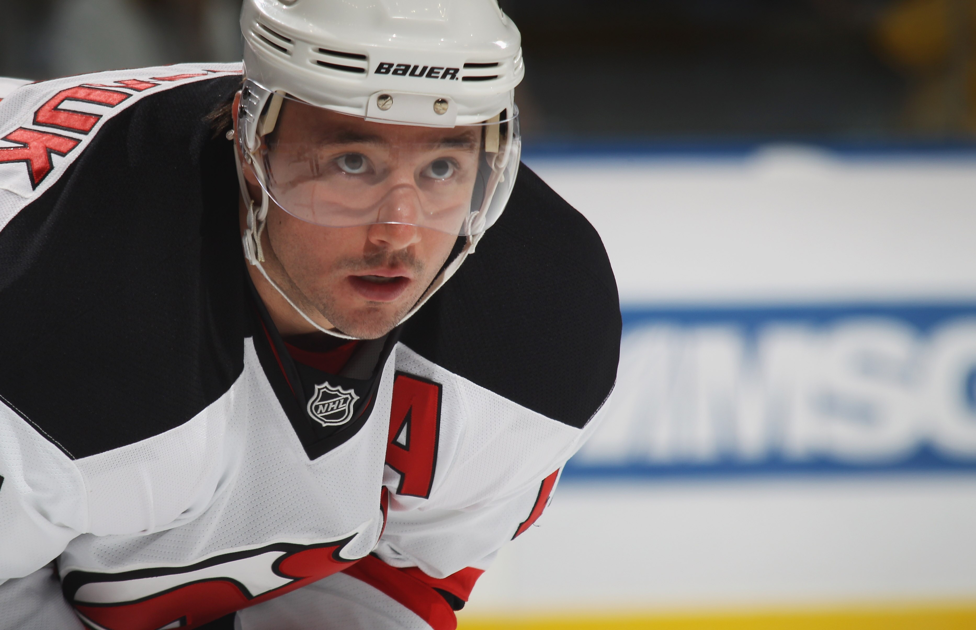 UNIONDALE, NY - OCTOBER 02:  Ilya Kovalchuk #17 of the New Jersey Devils skates against the New York Islanders at the Nassau Veterans Memorial Coliseum on October 2, 2010 in Uniondale, New York. The Islanders defeated the Devils 2-1.  (Photo by Bruce Benn