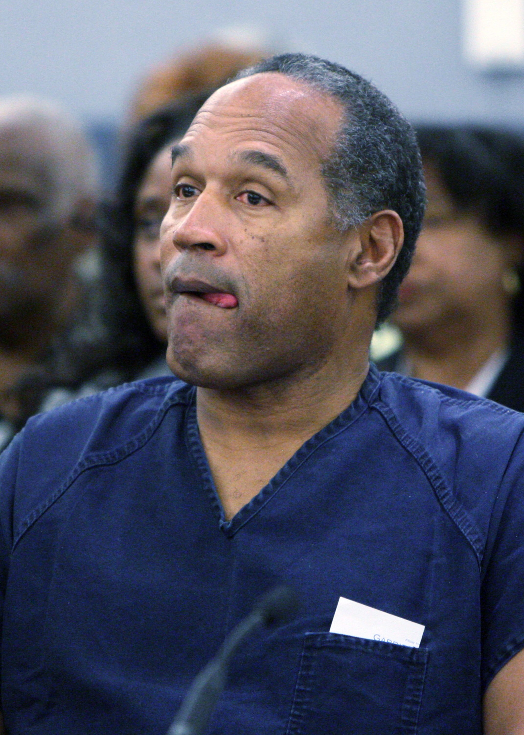 LAS VEGAS - DECEMBER 5:  OJ Simpson sits in court during his sentencing hearing at the Clark County Regional Justice Center December 5, 2008 in Las Vegas, Nevada.  Simpson and co-defendant Clarence 'C.J.' Stewart were sentenced on 12 charges, including fe