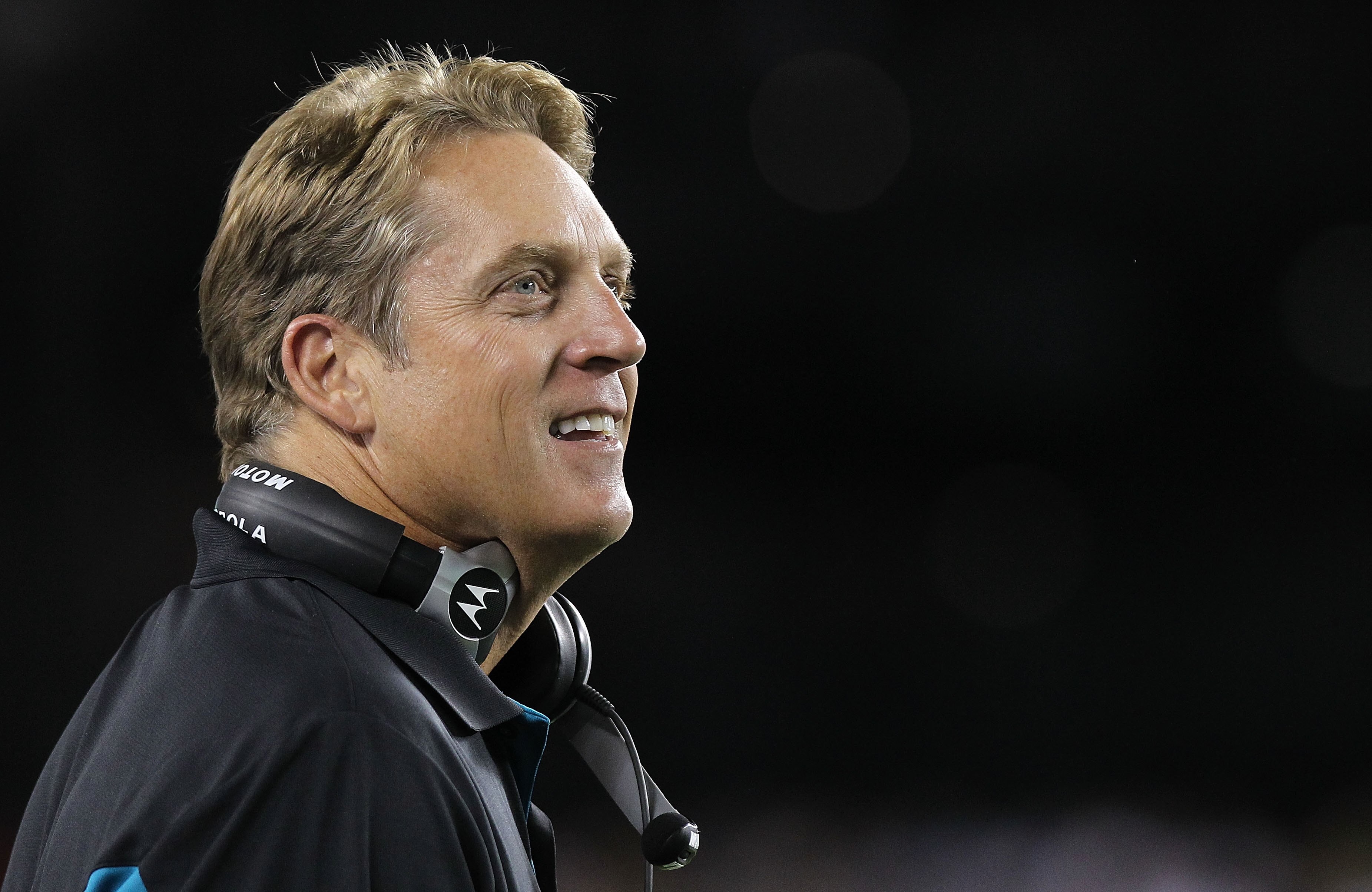 PHILADELPHIA - AUGUST 13:  Head coach of the Jacksonville Jaguars, Jack Del Rio looks on from the sideline against the Philadelphia Eagles during their preseason game at Lincoln Financial Field on August 13, 2010 in Philadelphia, Pennsylvania.  (Photo by