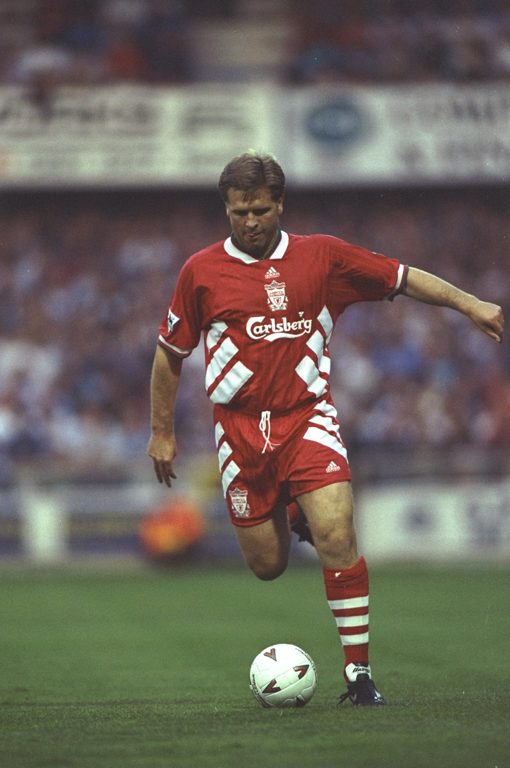 1992:  Jan Molby of Liverpool in action during a match. \ Mandatory Credit: Allsport UK /Allsport
