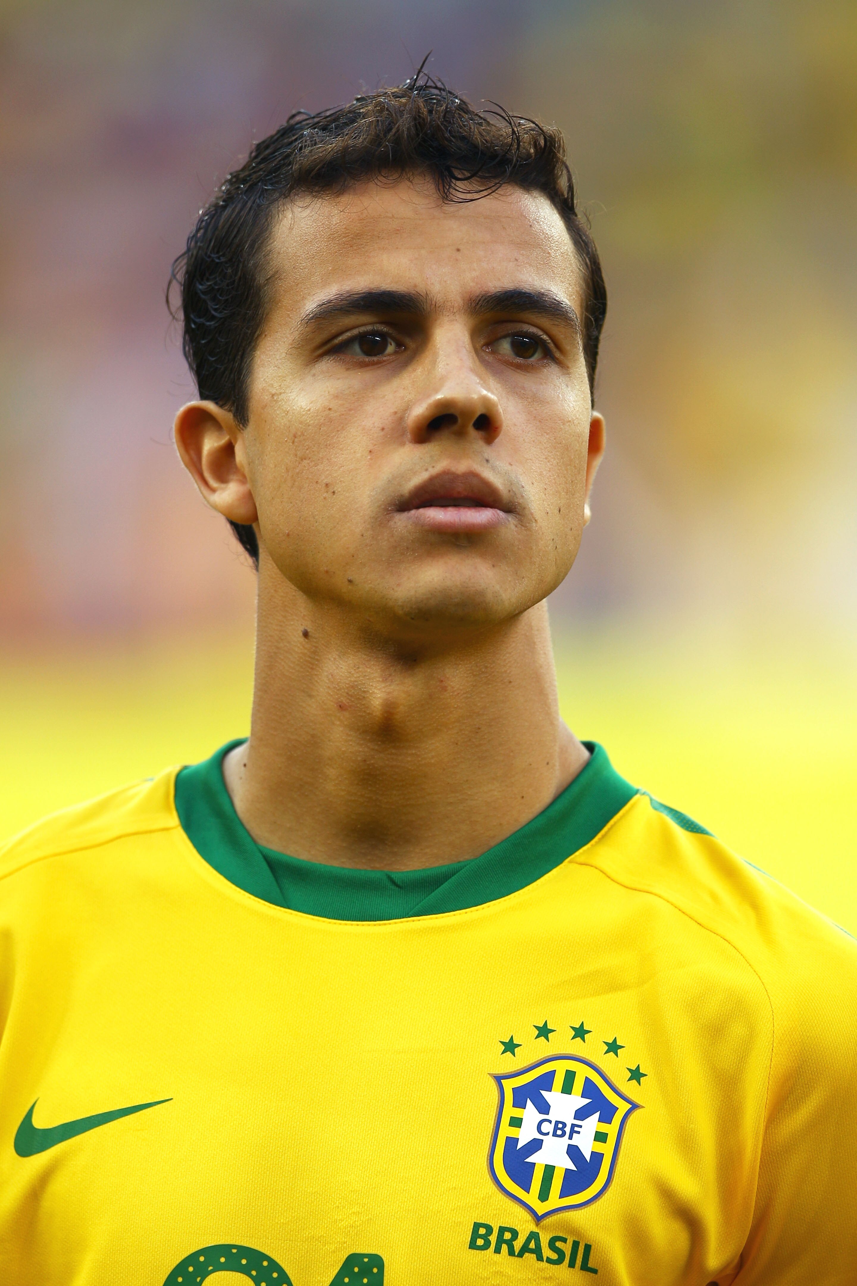 DURBAN, SOUTH AFRICA - JUNE 25:  Nilmar of Brazil ahead of the 2010 FIFA World Cup South Africa Group G match between Portugal and Brazil at Durban Stadium on June 25, 2010 in Durban, South Africa.  (Photo by Richard Heathcote/Getty Images)