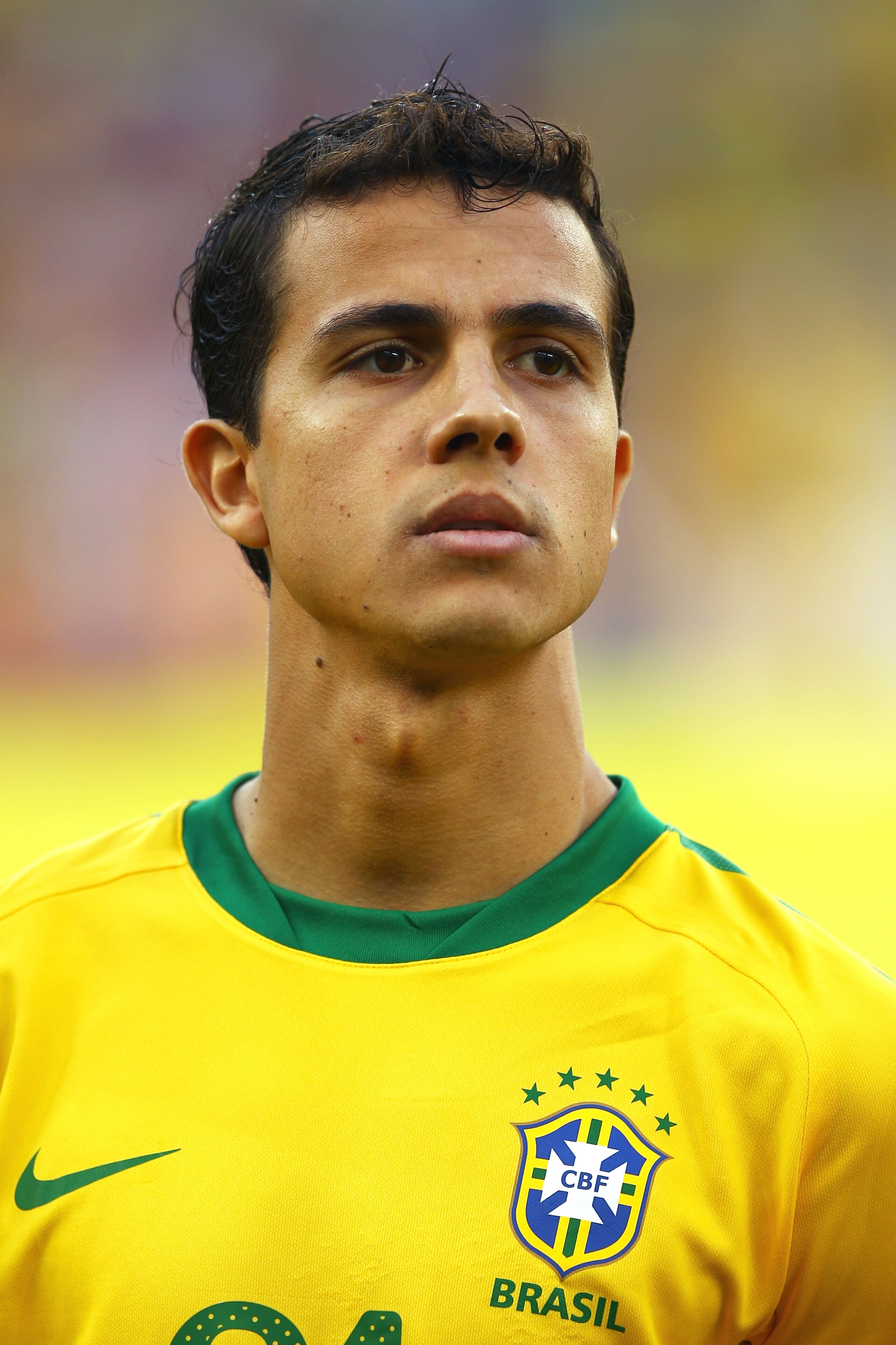DURBAN, SOUTH AFRICA - JUNE 25:  Nilmar of Brazil ahead of the 2010 FIFA World Cup South Africa Group G match between Portugal and Brazil at Durban Stadium on June 25, 2010 in Durban, South Africa.  (Photo by Richard Heathcote/Getty Images)
