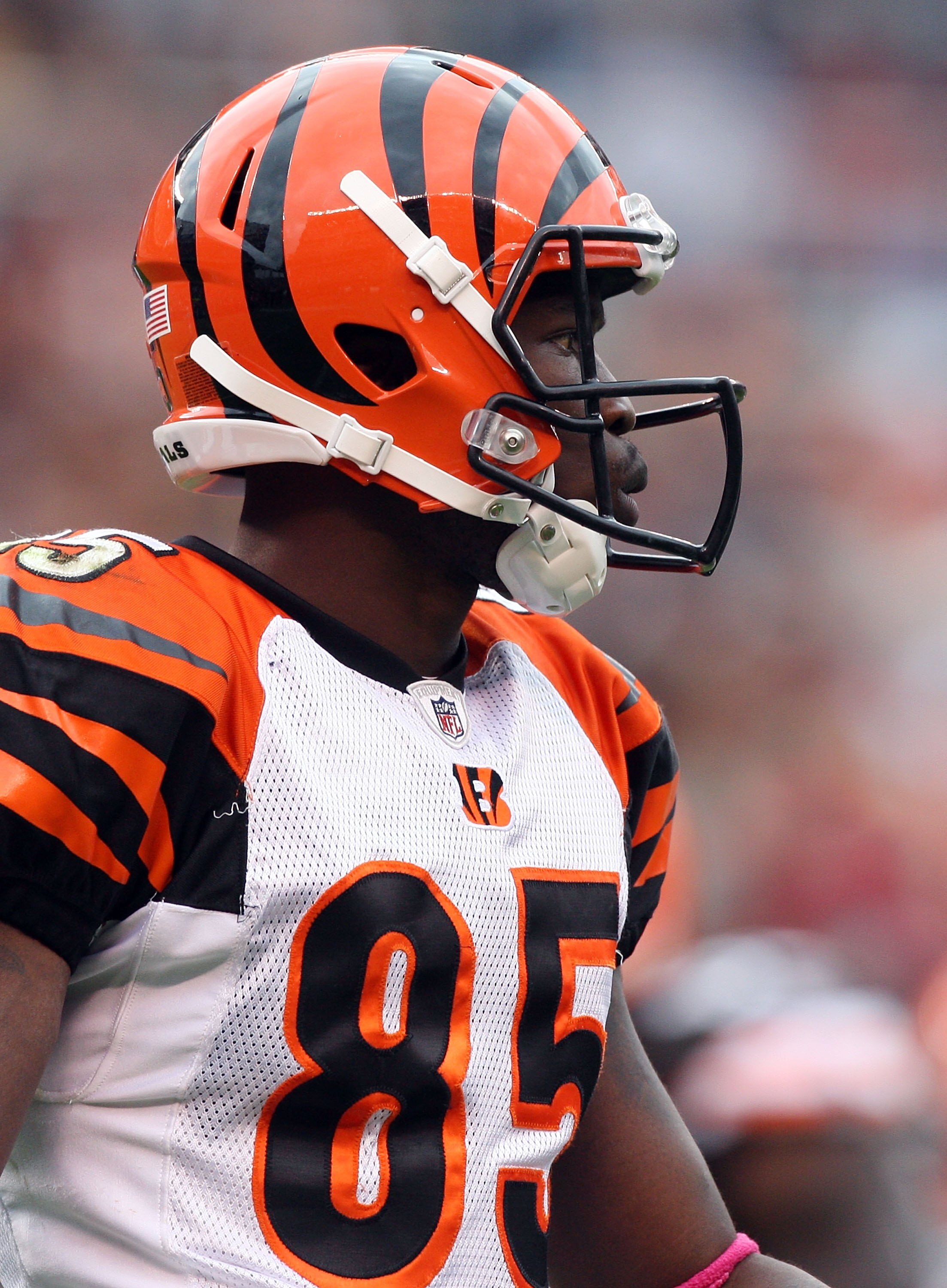 CLEVELAND - OCTOBER 04:  Chad Ochocinco #85 of the Cincinnati Bengals looks on against the Cleveland Browns during their game at Cleveland Browns Stadium on October 4, 2009 in Cleveland, Ohio.  (Photo by Jim McIsaac/Getty Images)