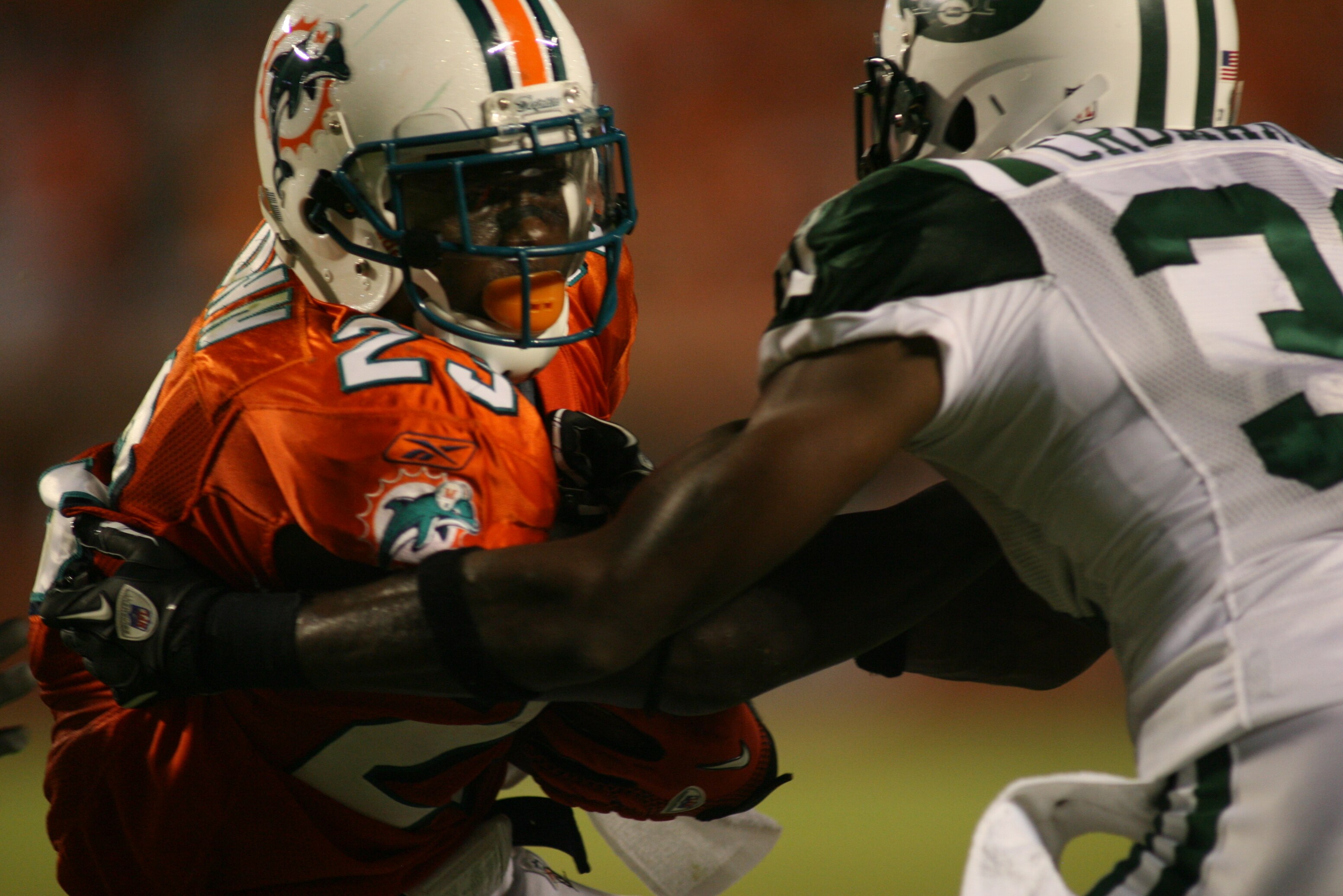 MIAMI - SEPTEMBER 26: Running back Ronnie Brown #23 of the Miami Dolphins runs the ball against the New York Jets at Sun Life Stadium on September 26, 2010 in Miami, Florida. The Jets won 31-23. (Photo by Marc Serota/Getty Images)